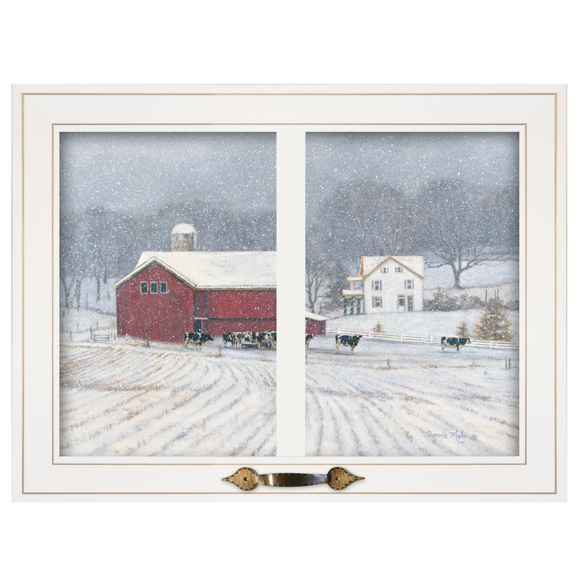 "The Home Place" by Bonnie Mohr, Ready to Hang Framed Print, White Window-Style Frame--1