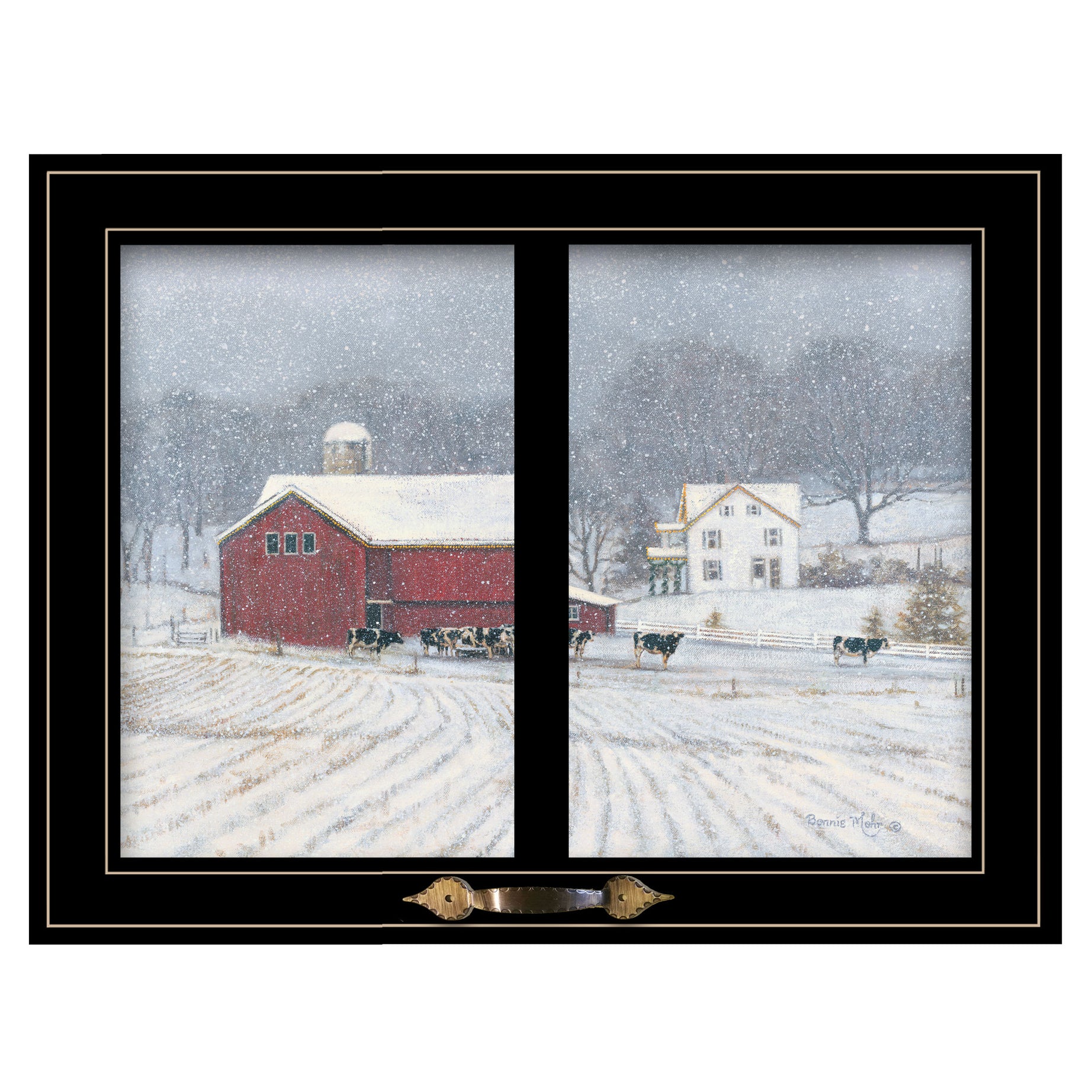 "The Home Place" by Bonnie Mohr, Ready to Hang Framed Print, Black Window-Style Frame--1