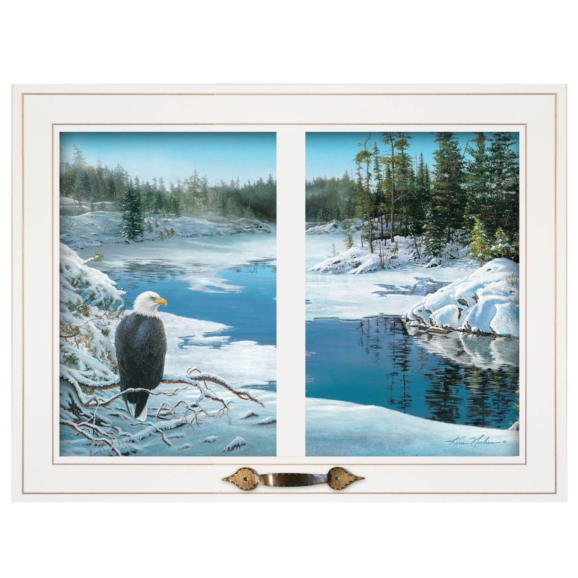 "The Lookout" by Kim Norlien, Ready to Hang Framed Print, White Window-Style Frame--1