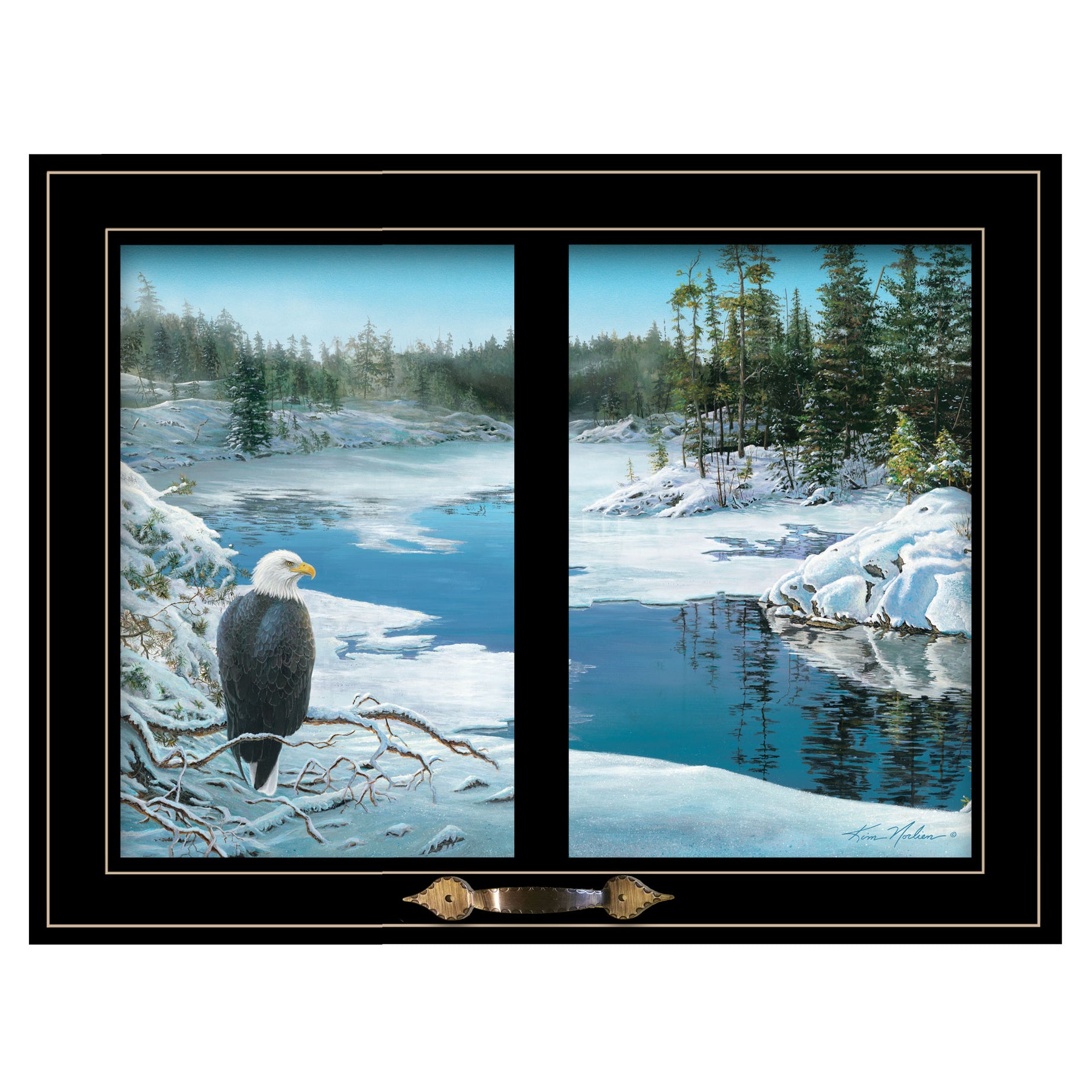 "The Lookout" by Kim Norlien, Ready to Hang Framed Print, Black Window-Style Frame--1