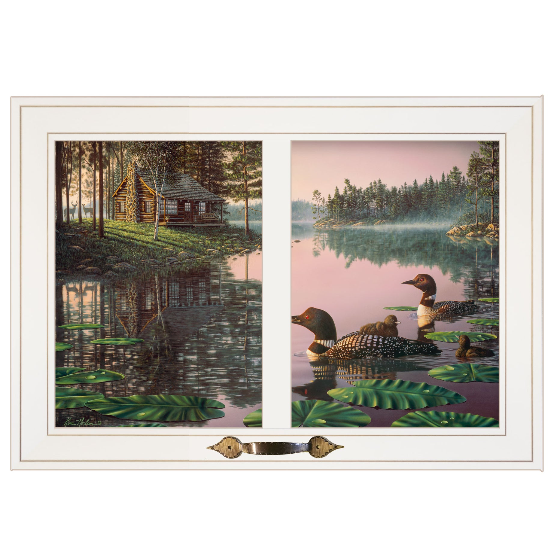 "Northern Tranquility" by Kim Norlien, Ready to Hang Framed Print, White Window-Style Frame--1