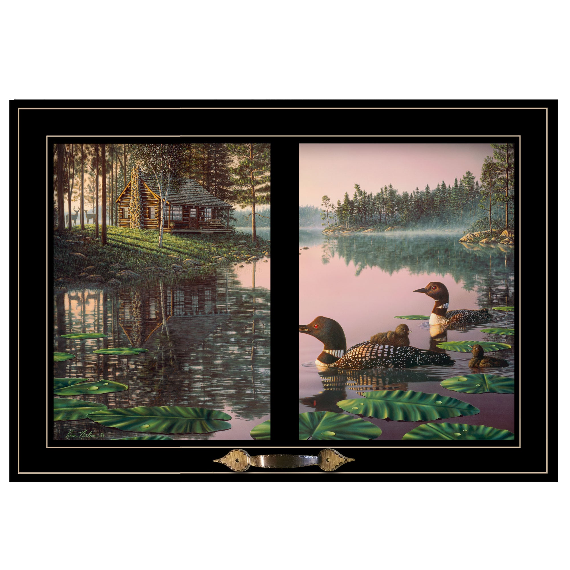 "Northern Tranquility" by Kim Norlien, Ready to Hang Framed Print, Black Window-Style Frame--1