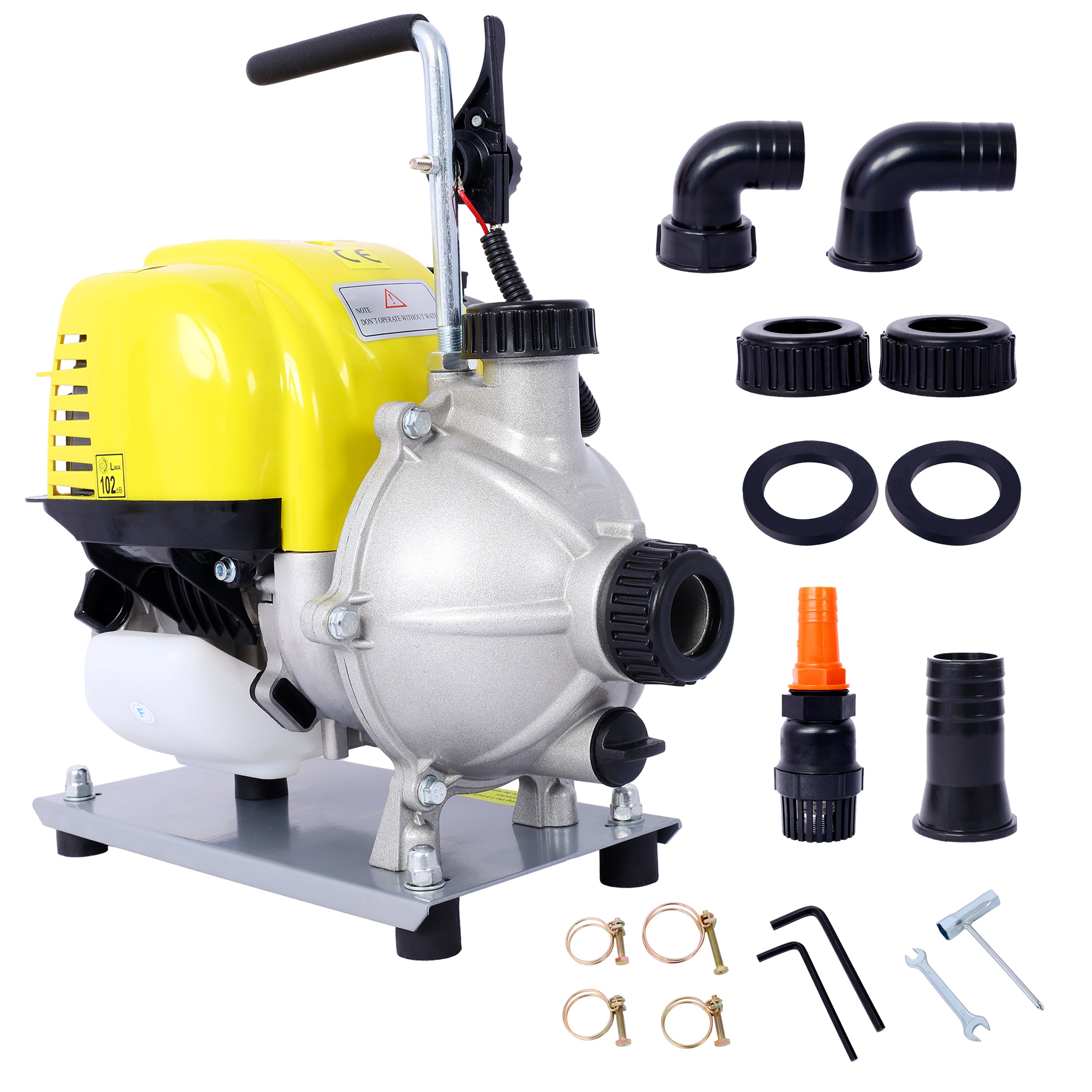 38CC 4-Stroke Gasoline Water Pump 1.5Inch Portable Gas-Powered Water Transfer Pump Commercial Engine Water Pump for Flood Landscaping or Gardening Irrigation 8500r/min--1