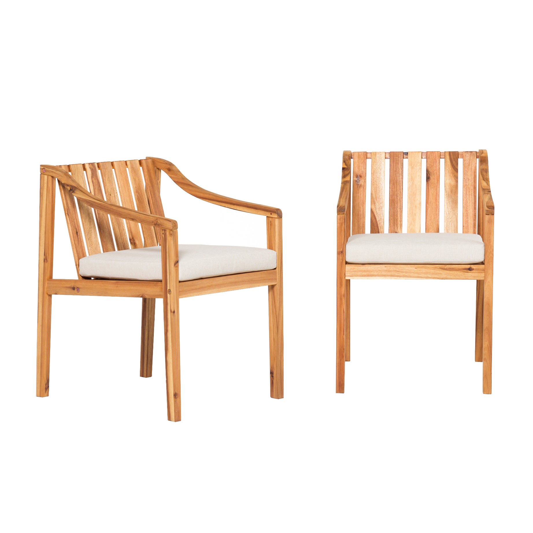 Modern 2-Piece Solid Acacia Wood Dining Chairs – Natural--1