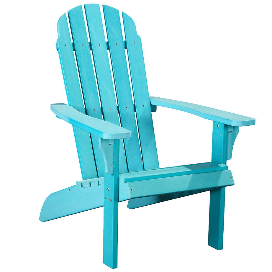 HIPS Classic Adirondack Chair, Ultra Durable Weather Resistant Design, Real Wood Look, 300 lb Capacity, Blue--1