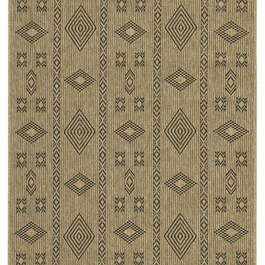 Earth GC_NTL1001 Jute/Black 5 ft. 3 in. x 7 ft. 3 in. Indoor/Outdoor Area Rug--1