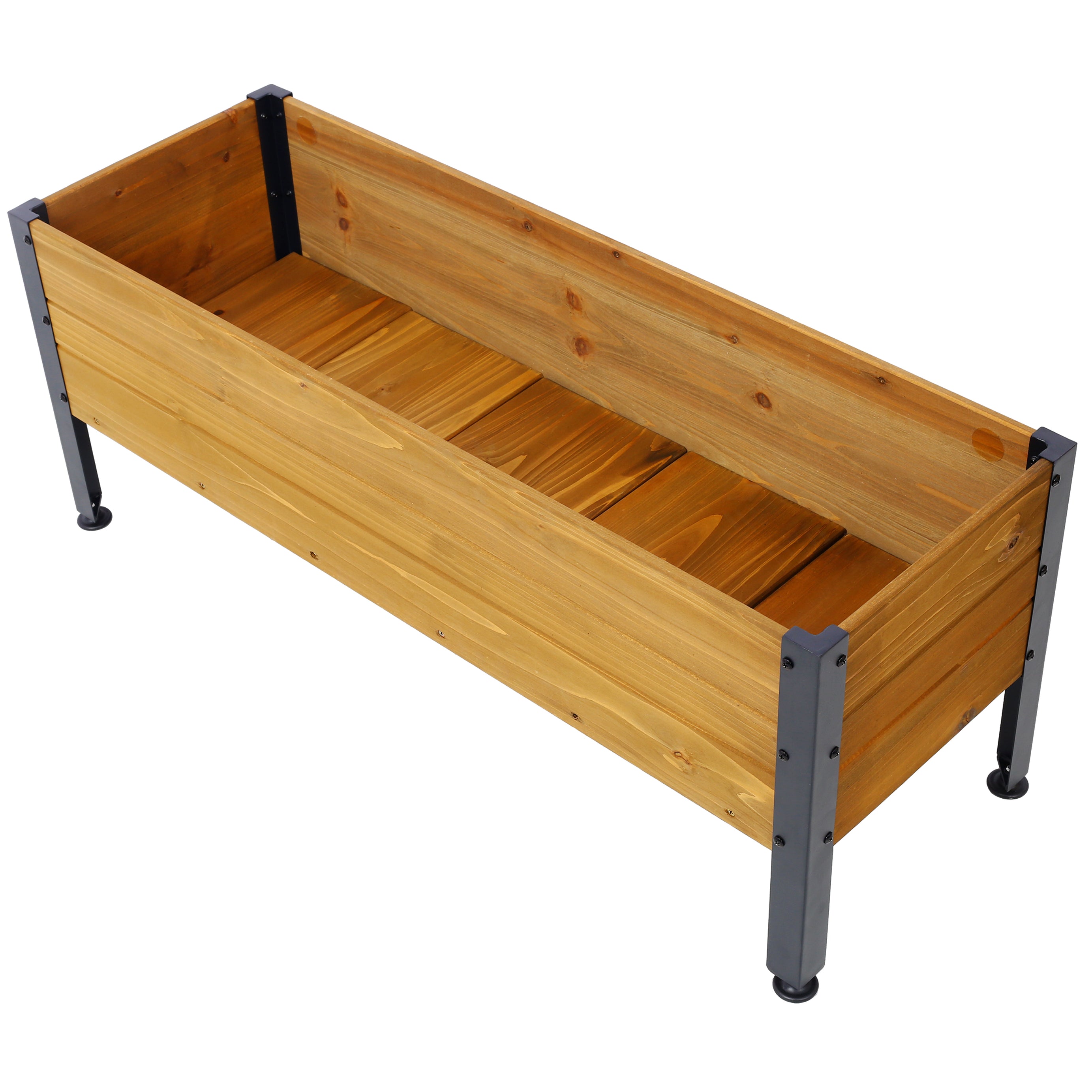 Wood Rectangular Garden Planter Box Raised Bed Outdoor,Planters for Outdoor Plants ,Elevated Herbs Vegetables Flowers Great Patio Deck Balcony--1