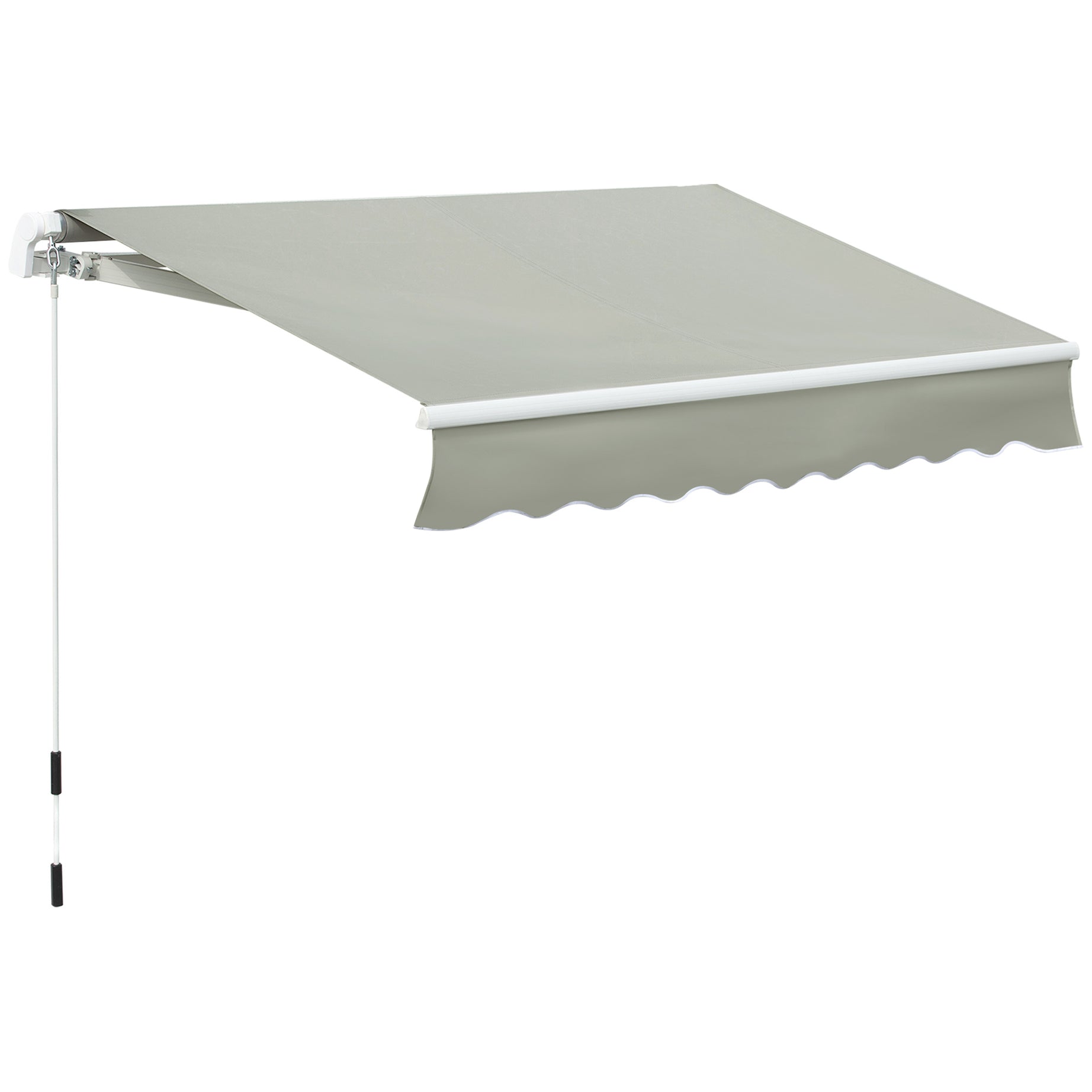 Outsunny 8' x 7' Patio Retractable Awning, Manual Exterior Sun Shade Deck Window Cover, Grey--1