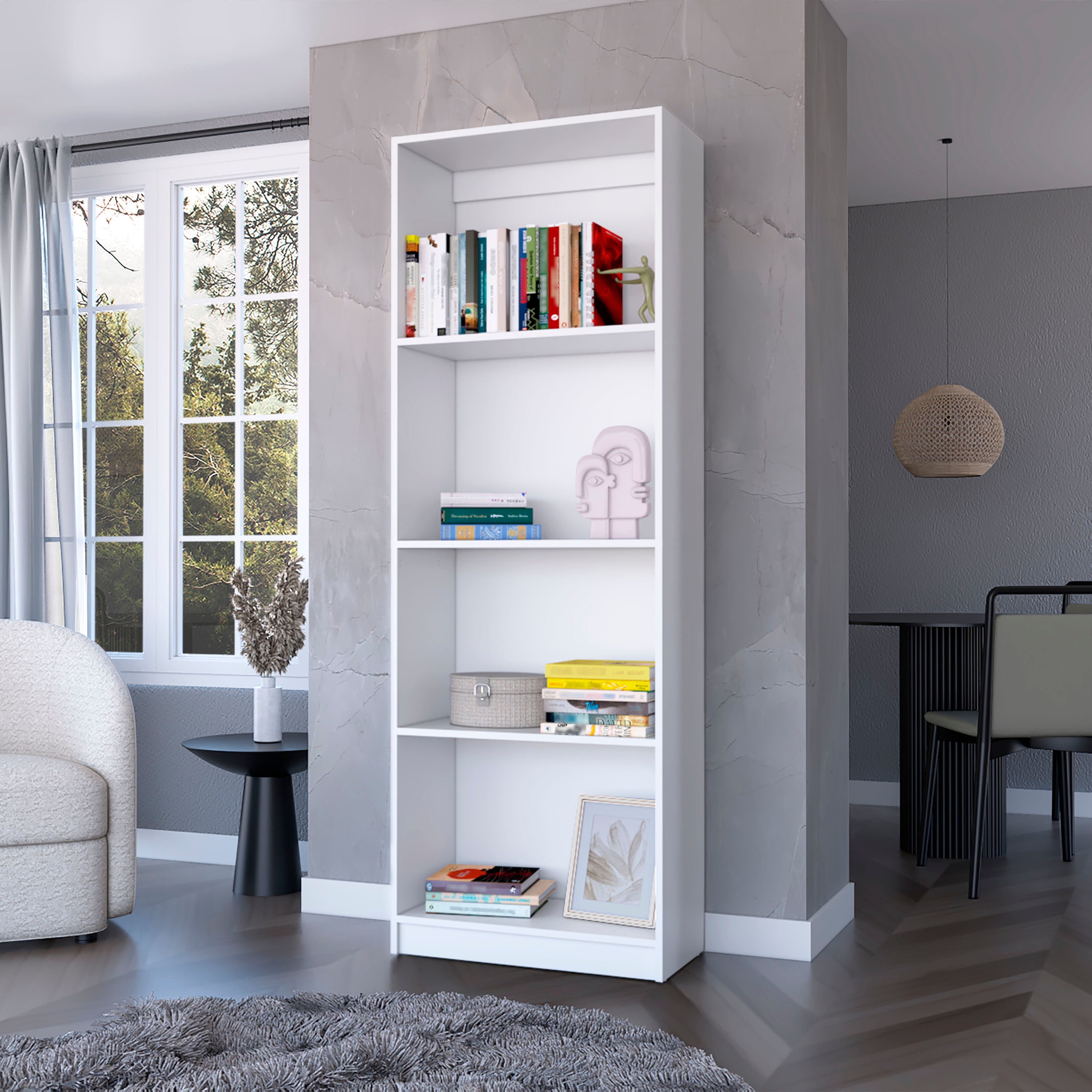 Sutton Bookcase with Tier Storage Shelves--1