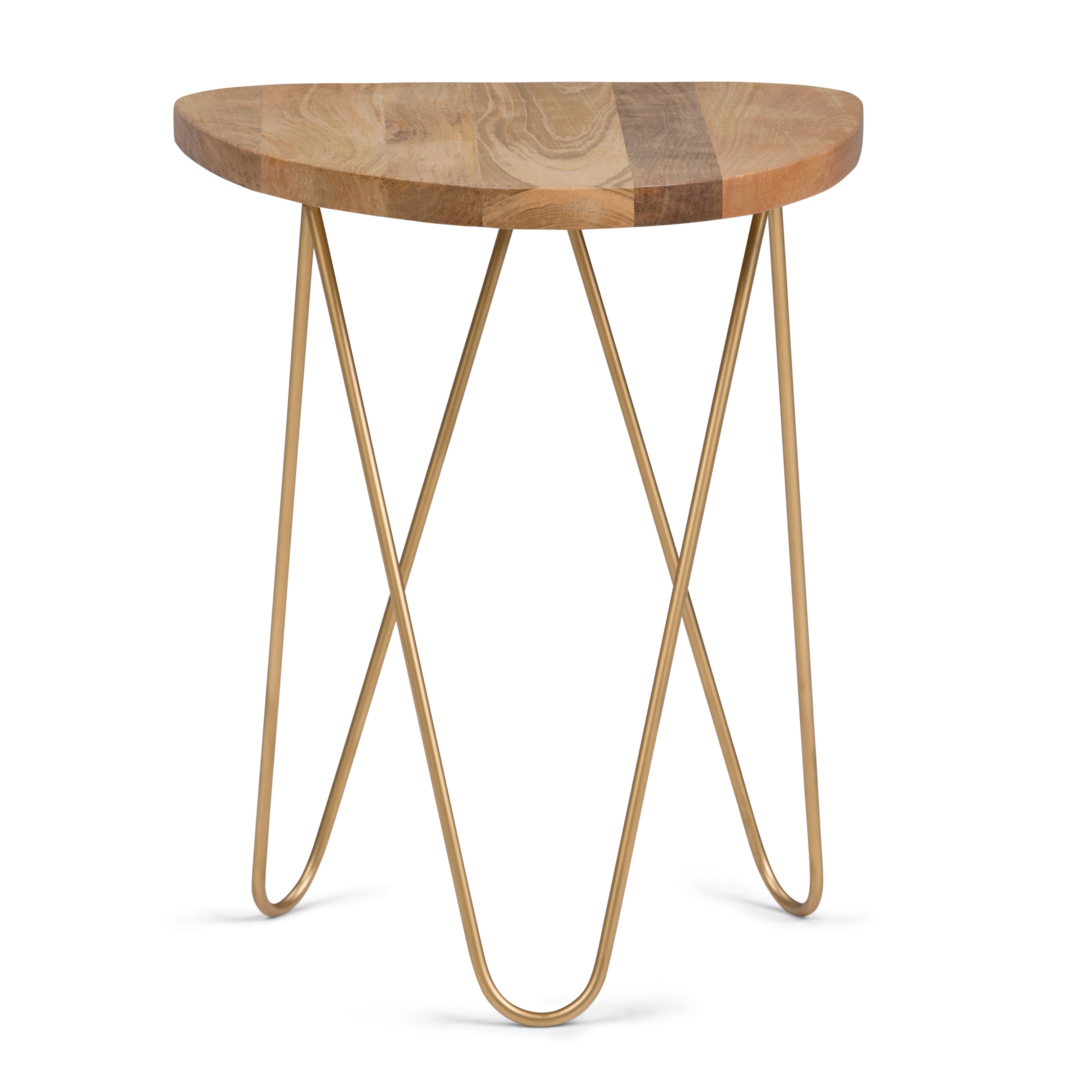 Patrice - Metal and Wood Accent Table - Natural / Gold--1