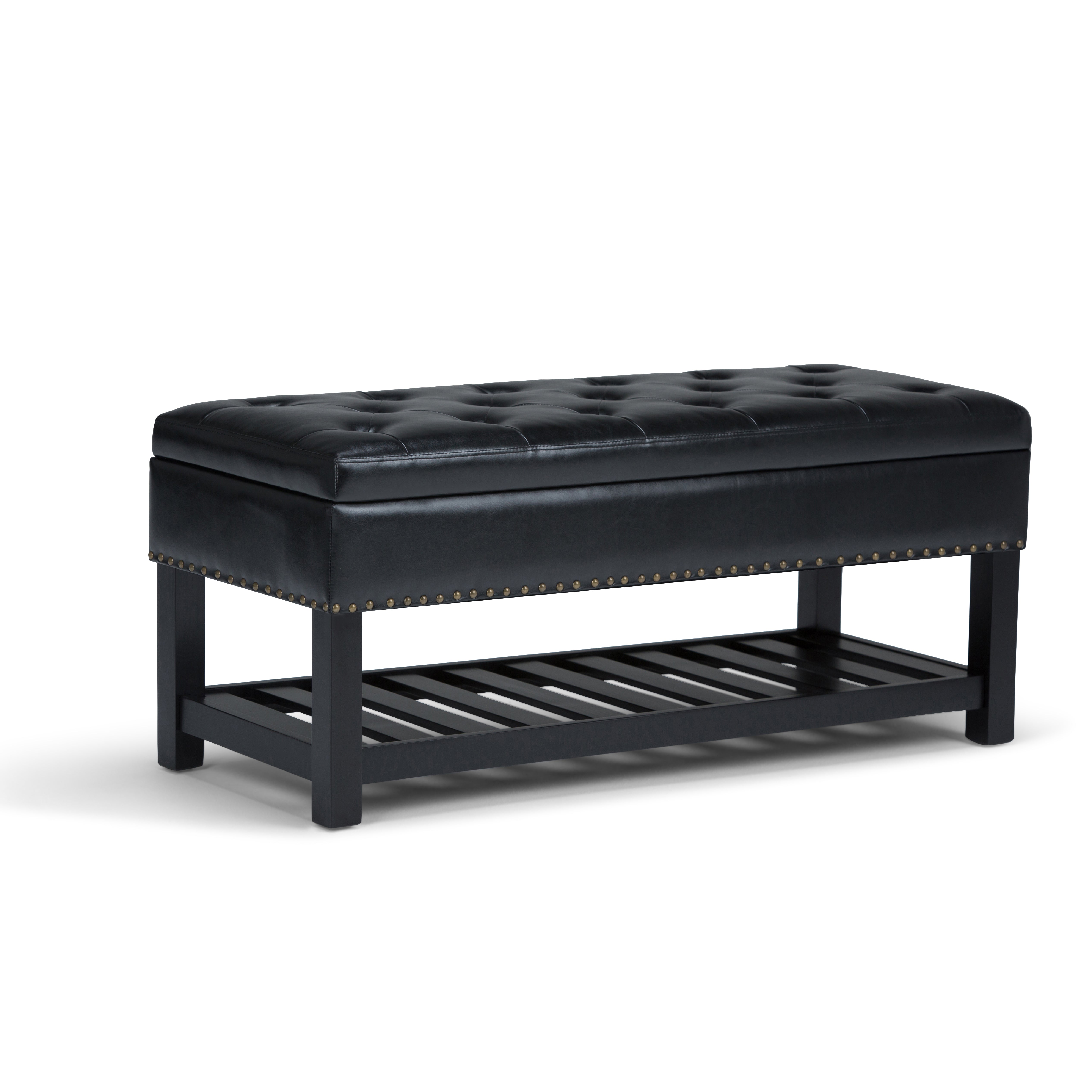 Lomond - Storage Ottoman Bench - Midnight Black--1