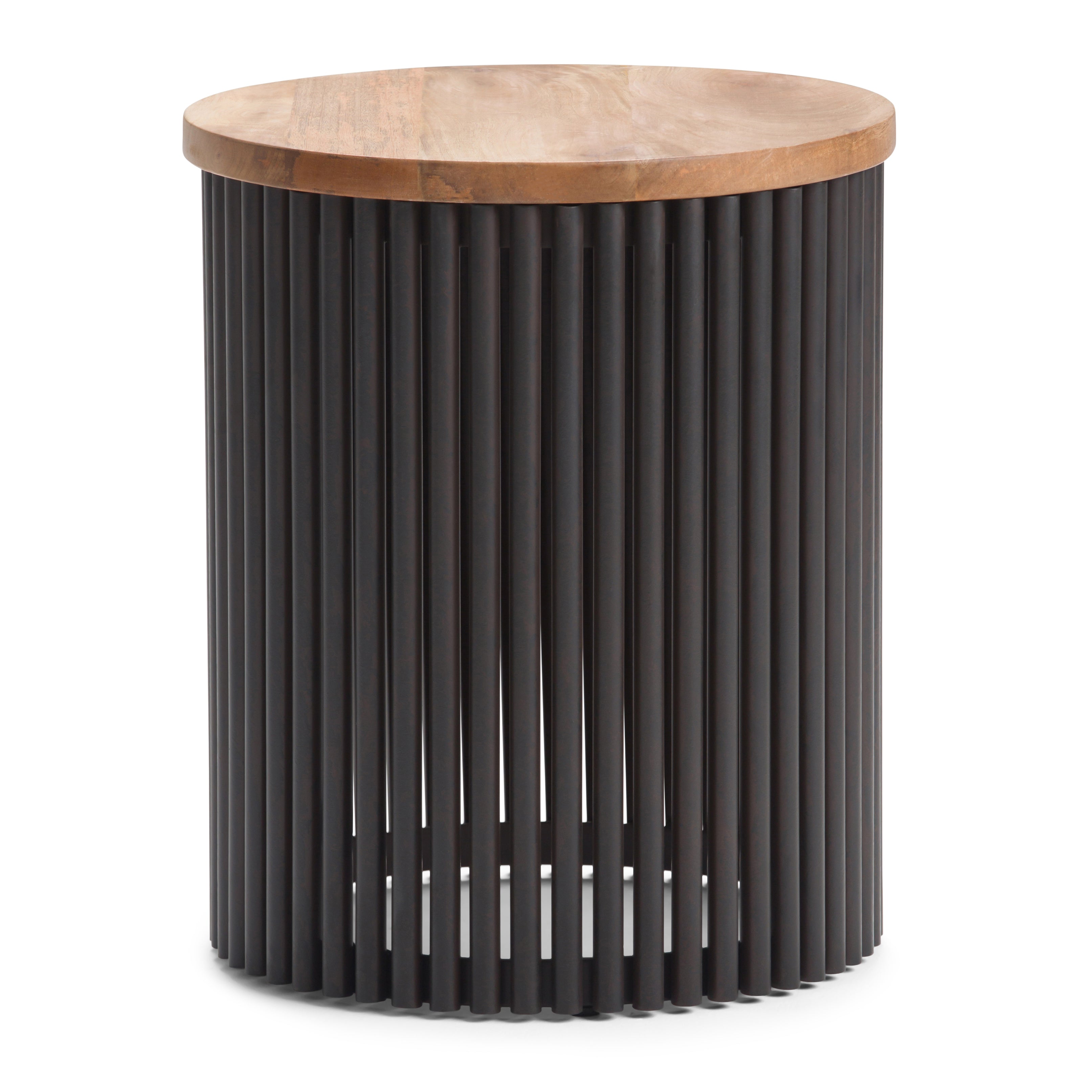 Demy - Metal and Wood Accent Table - Natural / Black--1