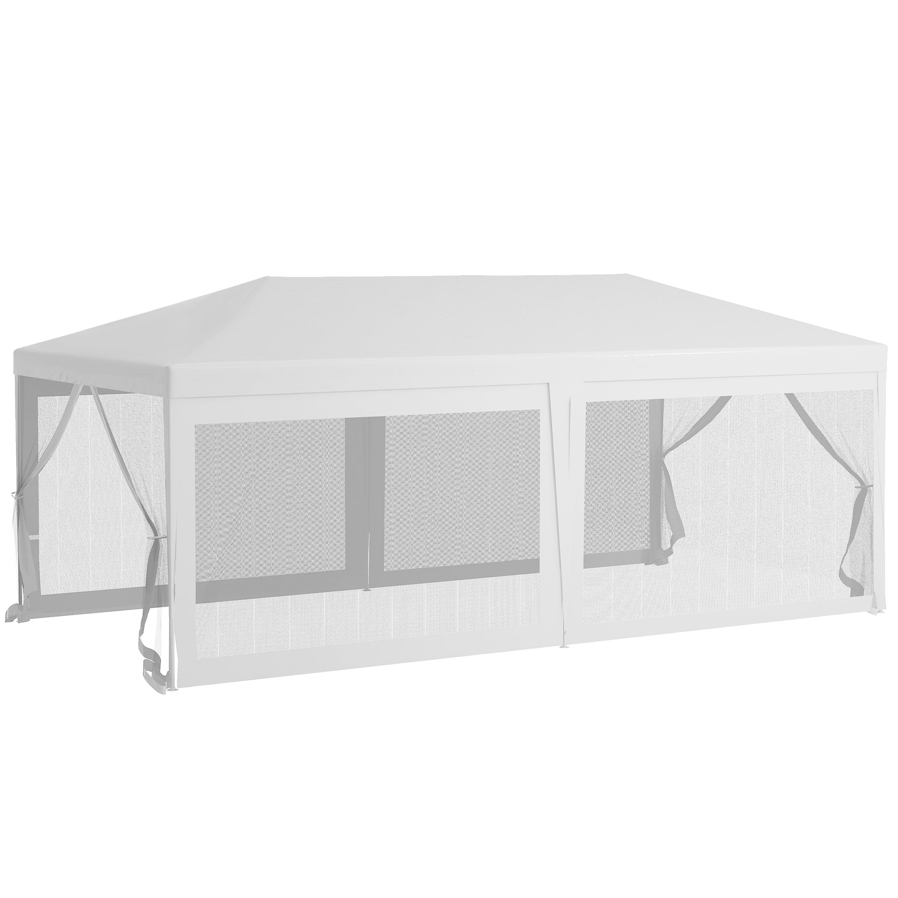 Outsunny 10' x 20' Party Tent, Outdoor Wedding Canopy & Gazebo with 6 Removable Sidewalls, Shade Shelter for Events, BBQs, White--1