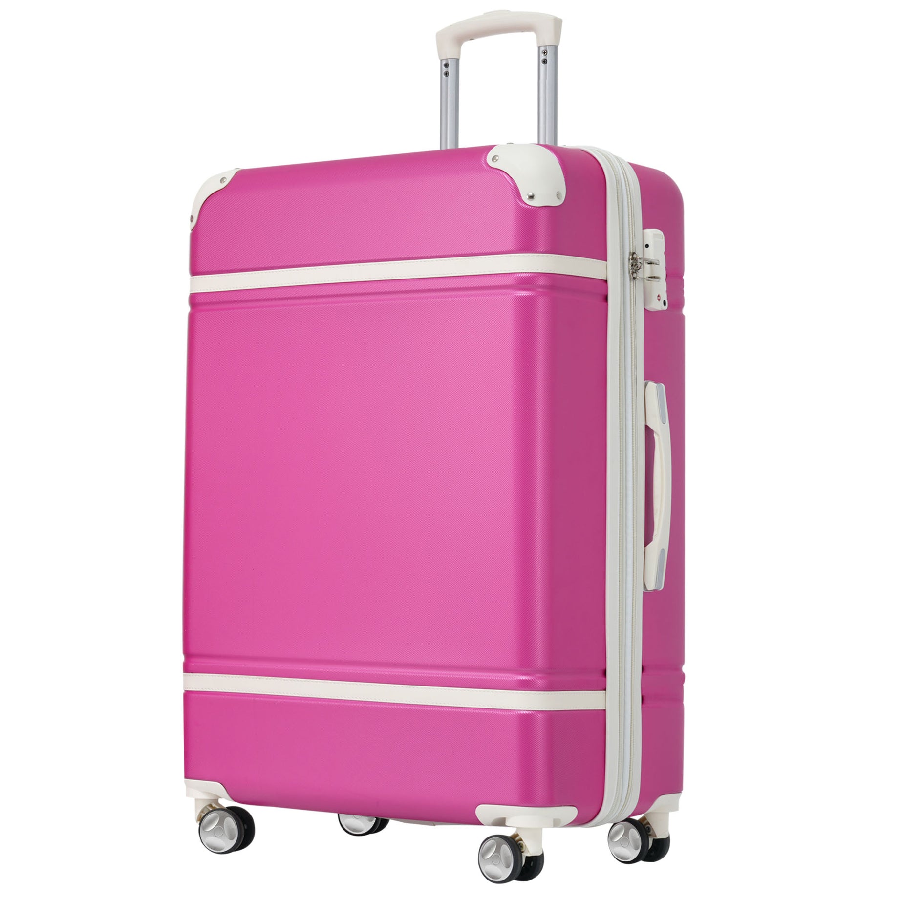 28 IN Luggage 1 Piece with TSA lock , Expandable Lightweight Suitcase Spinner Wheels, Vintage Luggage,Pink (Change to New sku:N732P171623H)--1