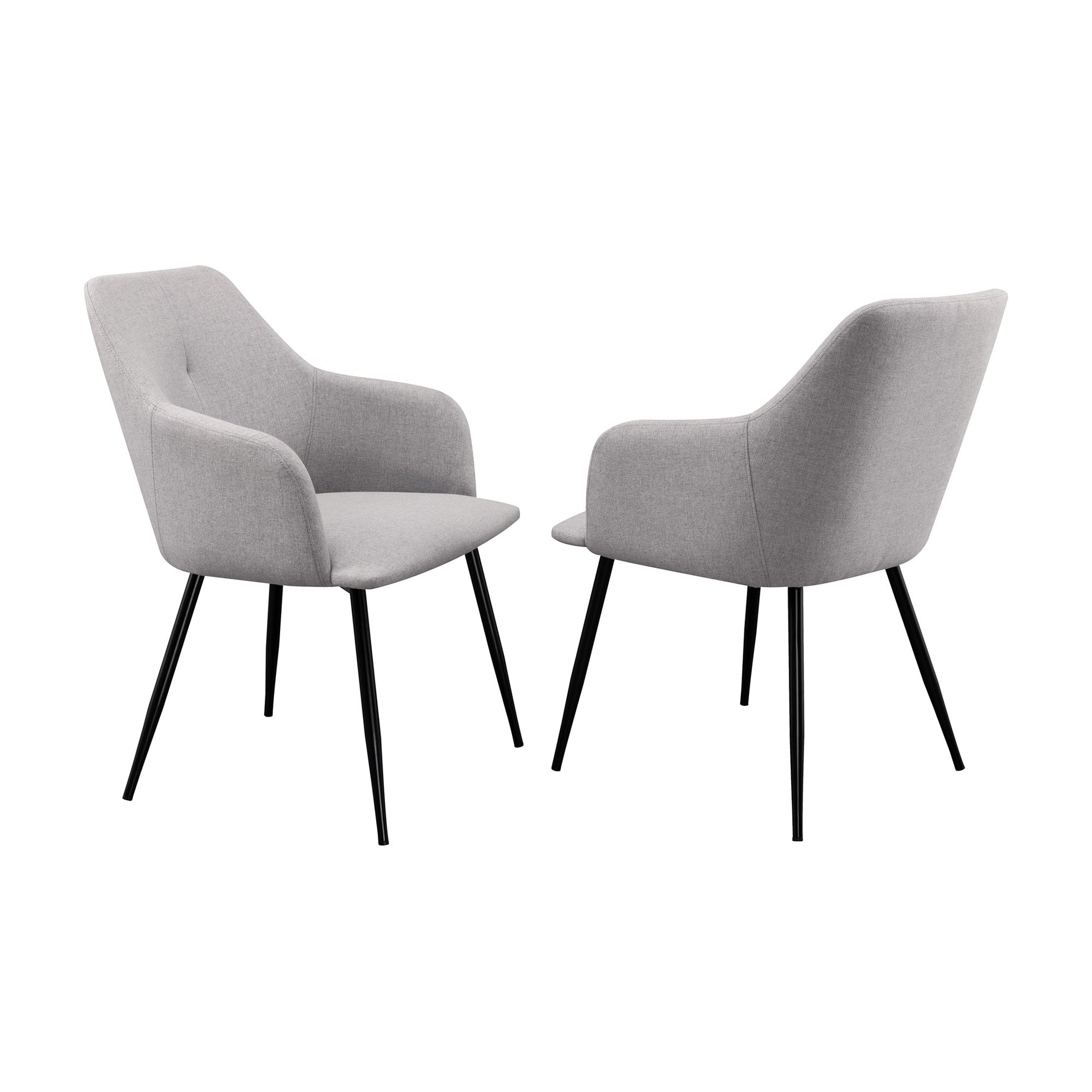 Contemporary Upholstered Woven-Fabric Dining Chairs – Fog Grey--1