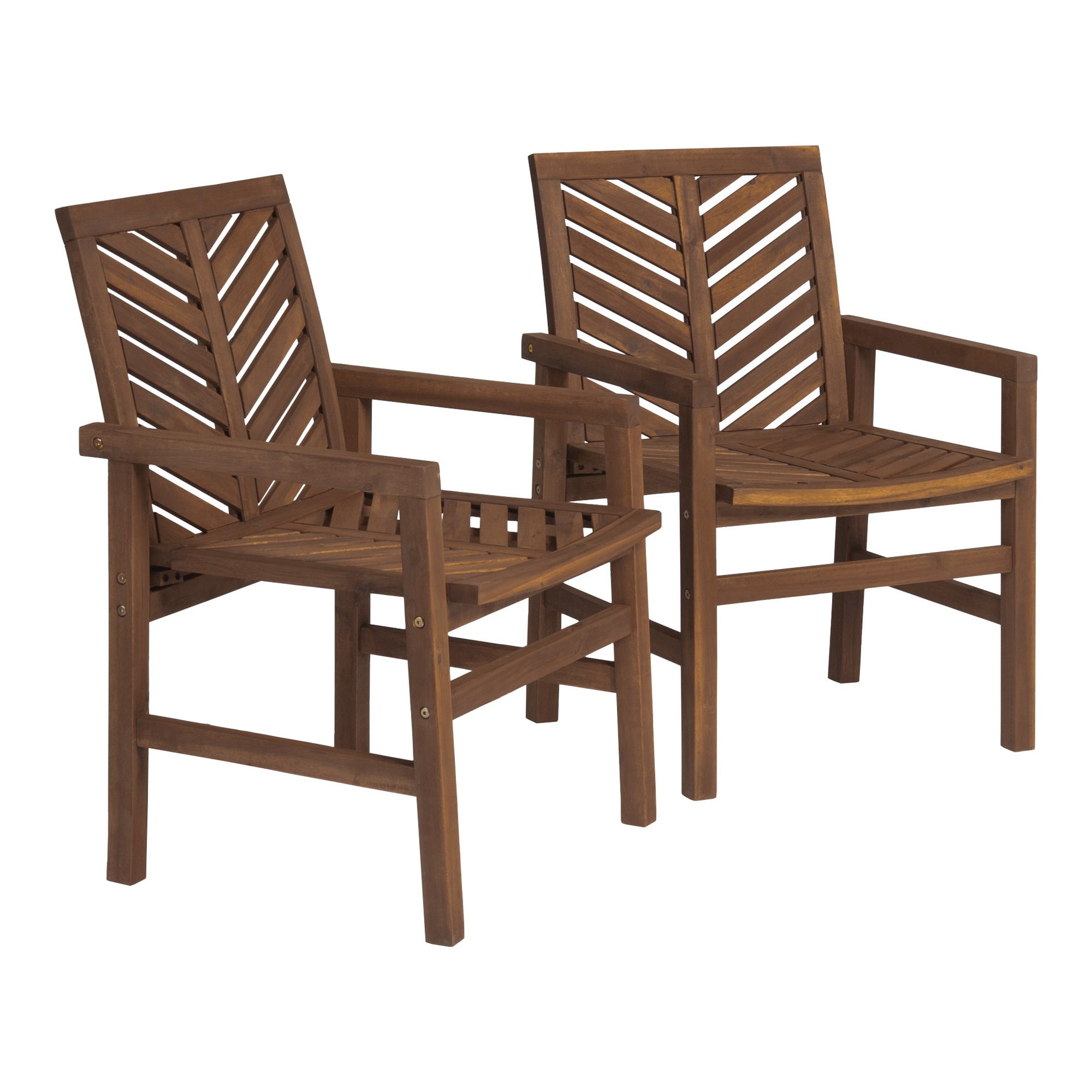 Modern 2-Piece Chevron Patio Chairs - Dark Brown--1