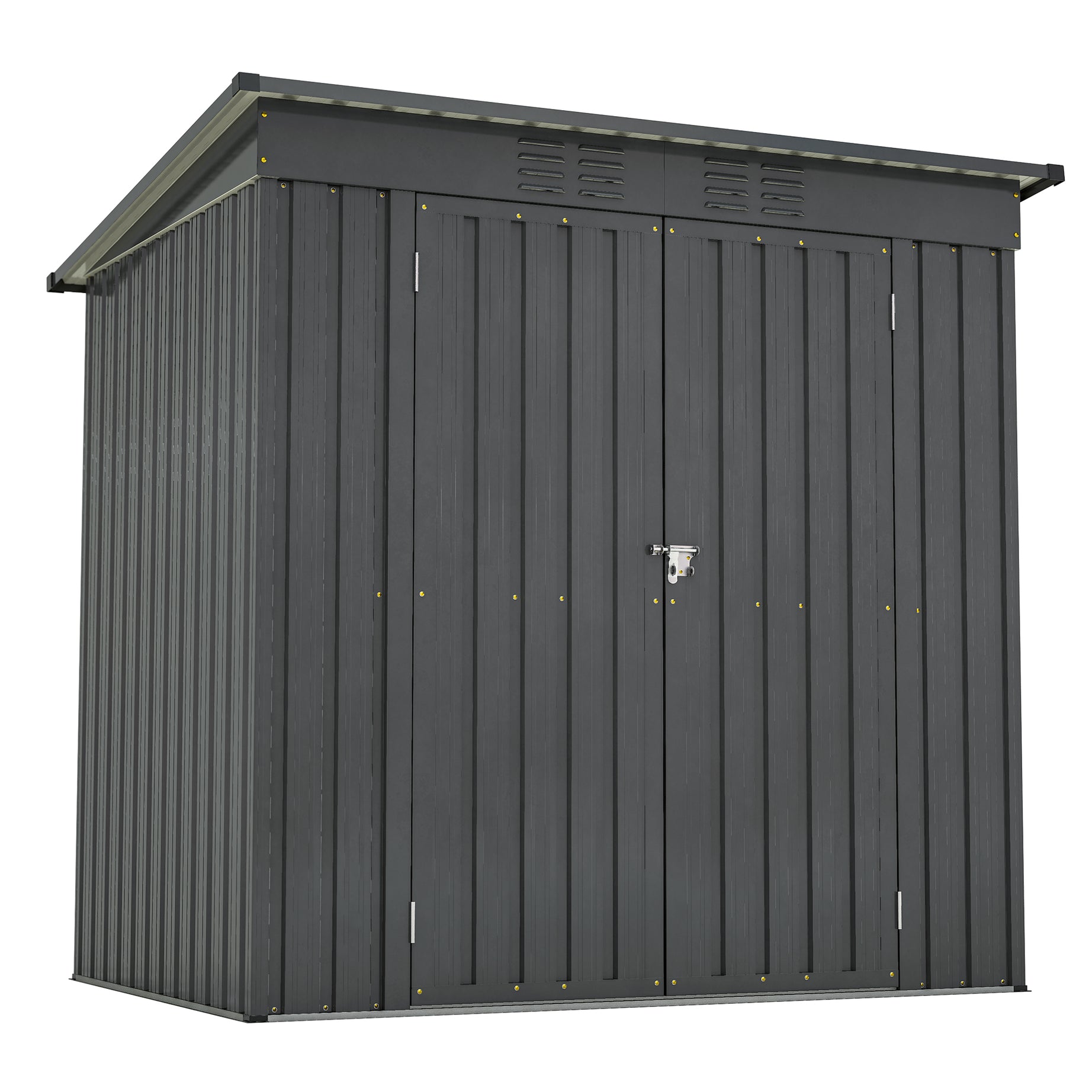 6 x 4 ft Outdoor Storage Shed, All Weather Tool Shed for Garden, Backyard, Lawn, Black--1