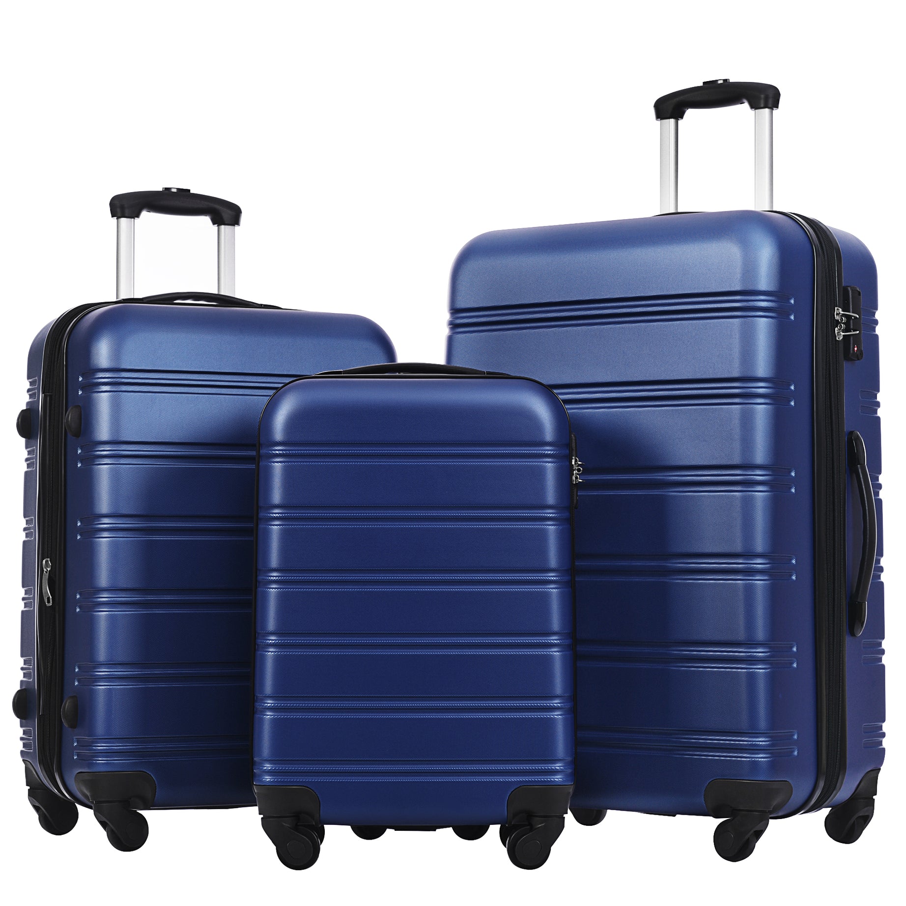 3 Piece Luggage Set Hardside Spinner Suitcase with TSA Lock 20" 24" 28" Available--1