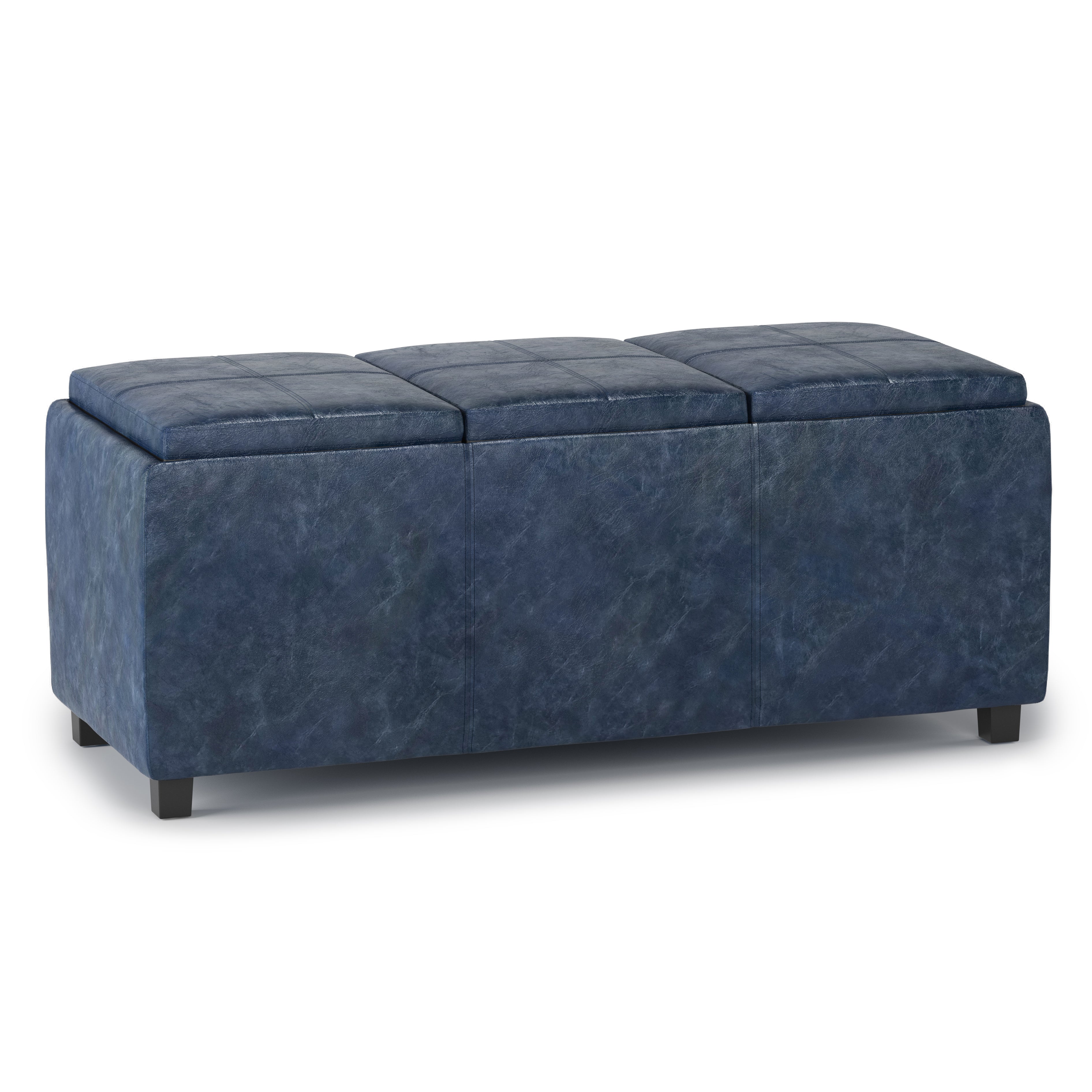 Avalon - Storage Ottoman - Denim Blue--1