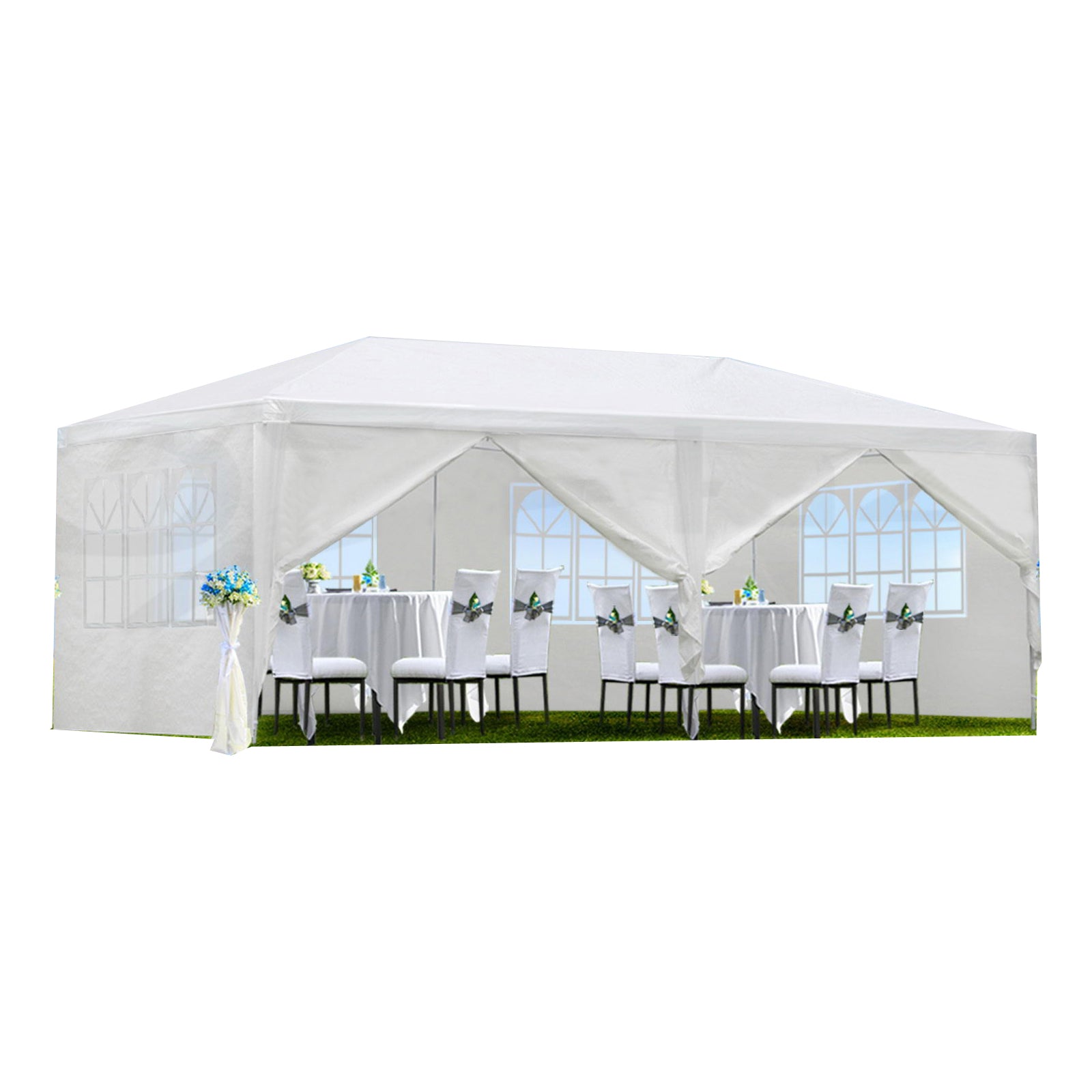 10x20' Wedding Party Canopy Tent Outdoor Gazebo with 6 Removable  Sidewalls--1