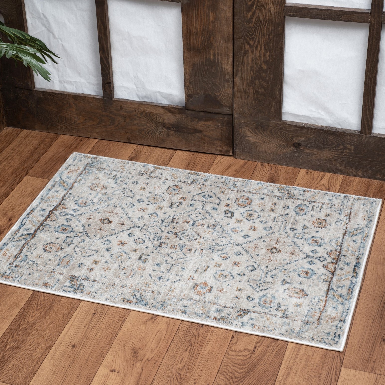 Noble GC_GEN7002 Ivory 2 ft. x 3 ft. Area Rug--1