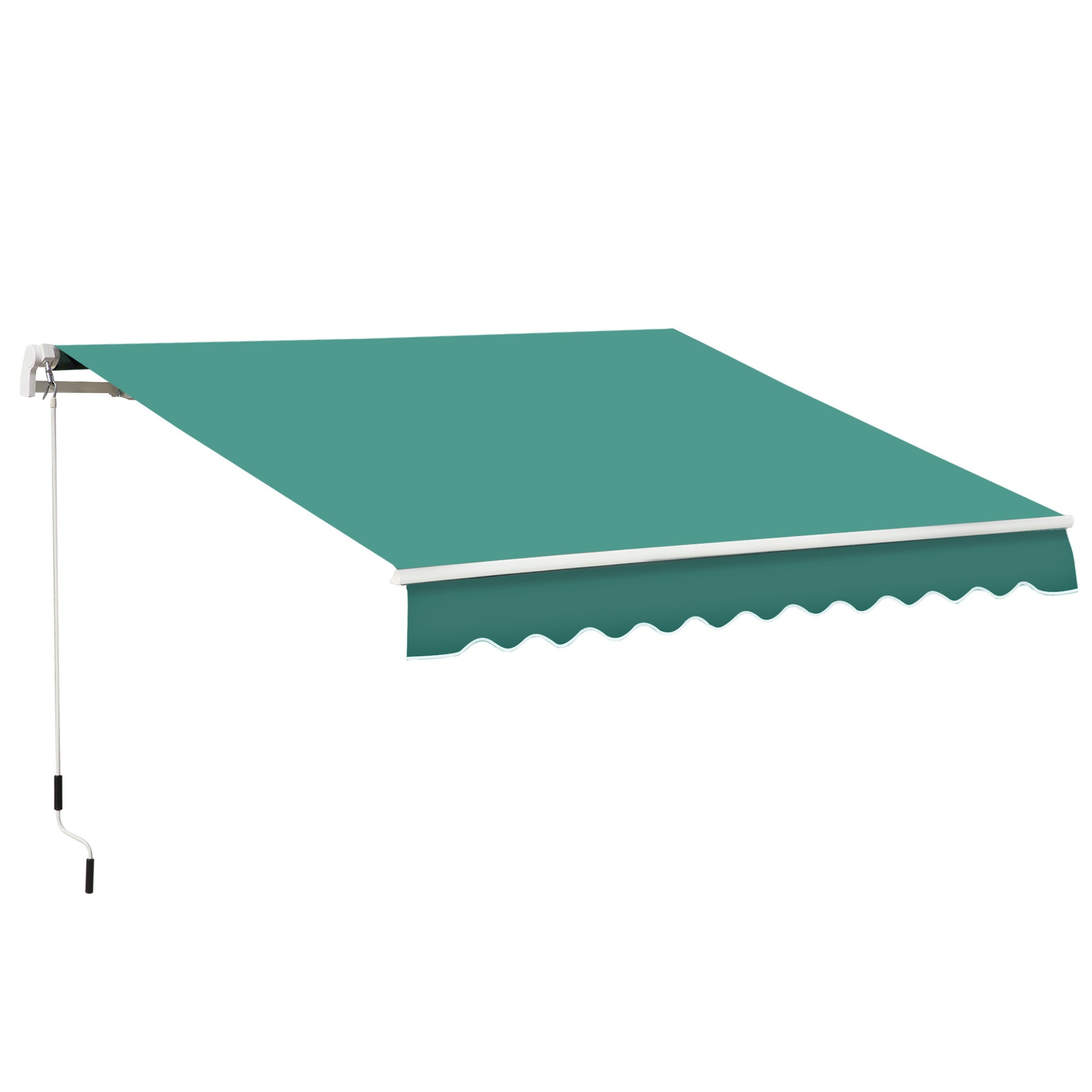 Outsunny 13' x 8' Retractable Awning, Patio Awnings, Sunshade Shelter w/ Manual Crank Handle, UV & Water-Resistant Fabric and Aluminum Frame for Deck, Balcony, Yard, Green--1