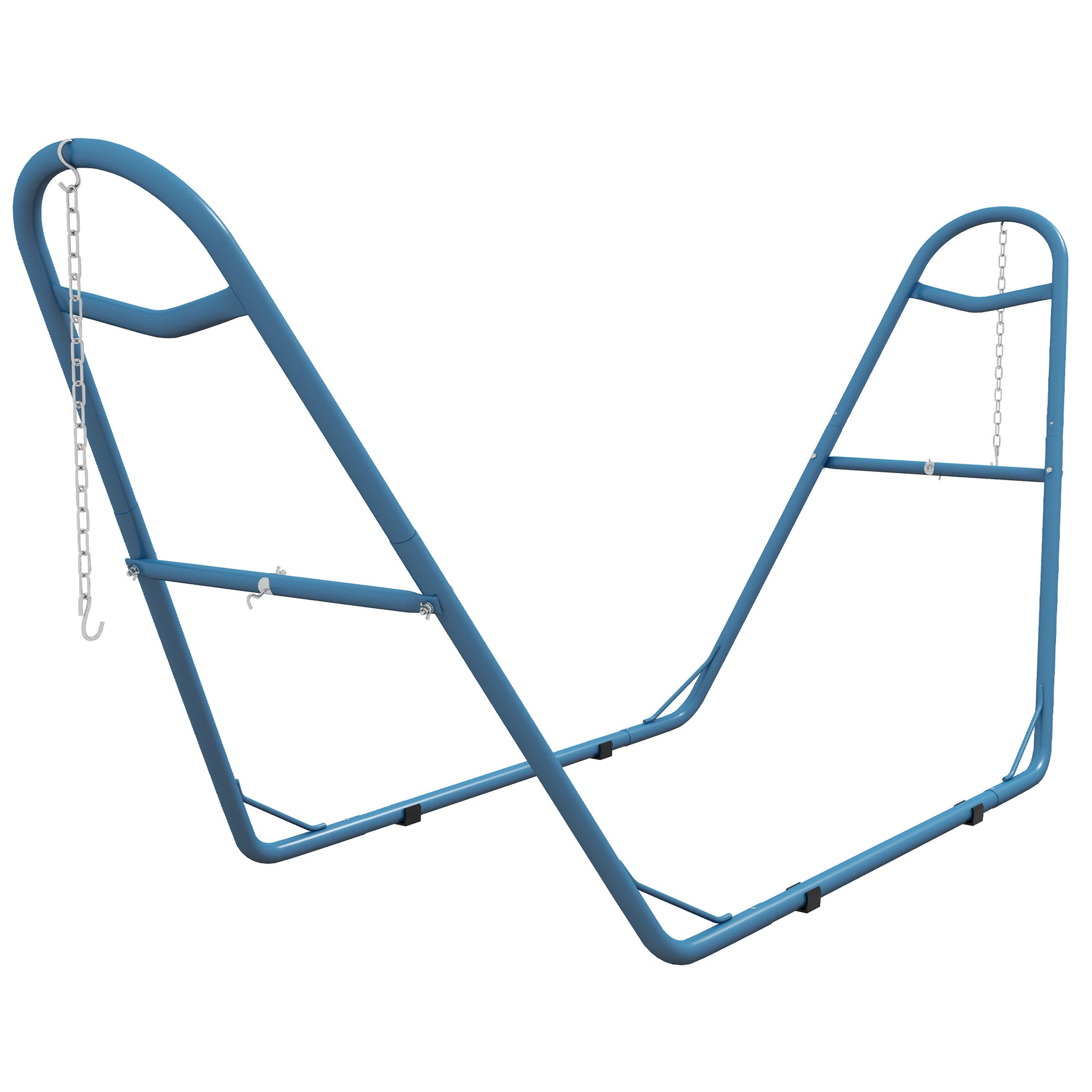 Outsunny Hammock Stand for 2 Person, Portable Adjustable Steel Frame Hammock Stand with Weather Resistant Finish, for 9-14ft Hammocks, 10.3', 550 lbs. Capacity, Blue--1