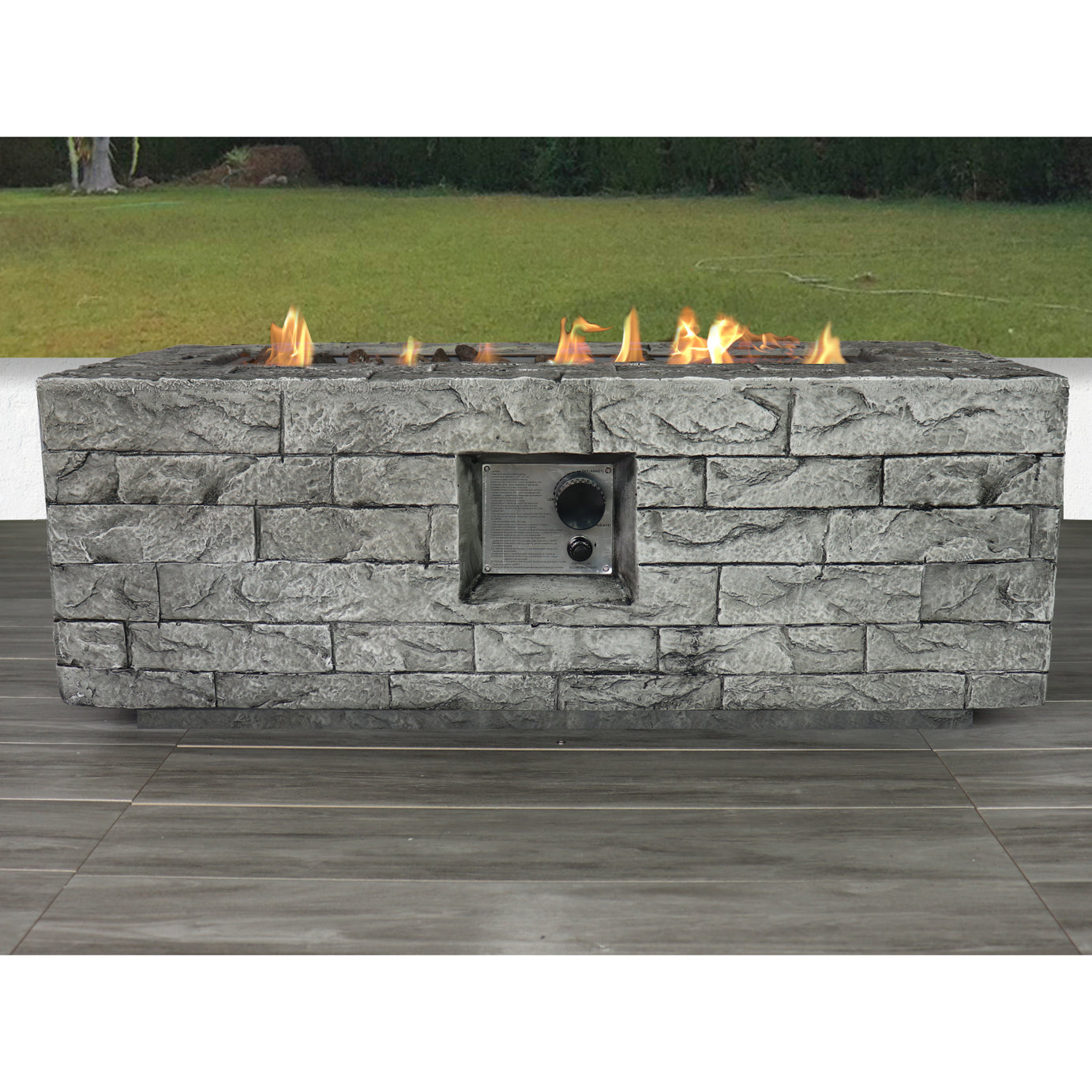 Living Source International Fiber Reinforced Concrete Propane/Natural Gas Fire pit table--1