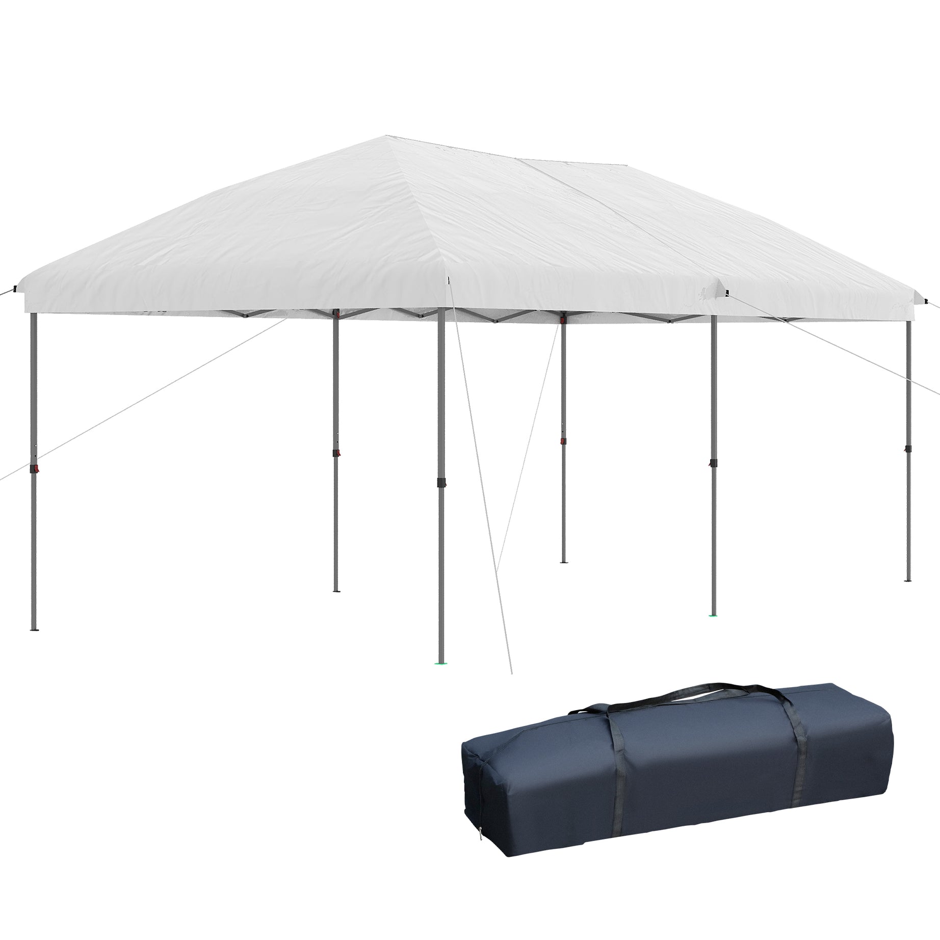 Outsunny 10' x 19' Pop Up Canopy with Easy Up Steel Frame, 3-Level Adjustable Height and Carrying Bag, Sun Shade Event Party Tent for Patio, Backyard, Garden, Off-White--1