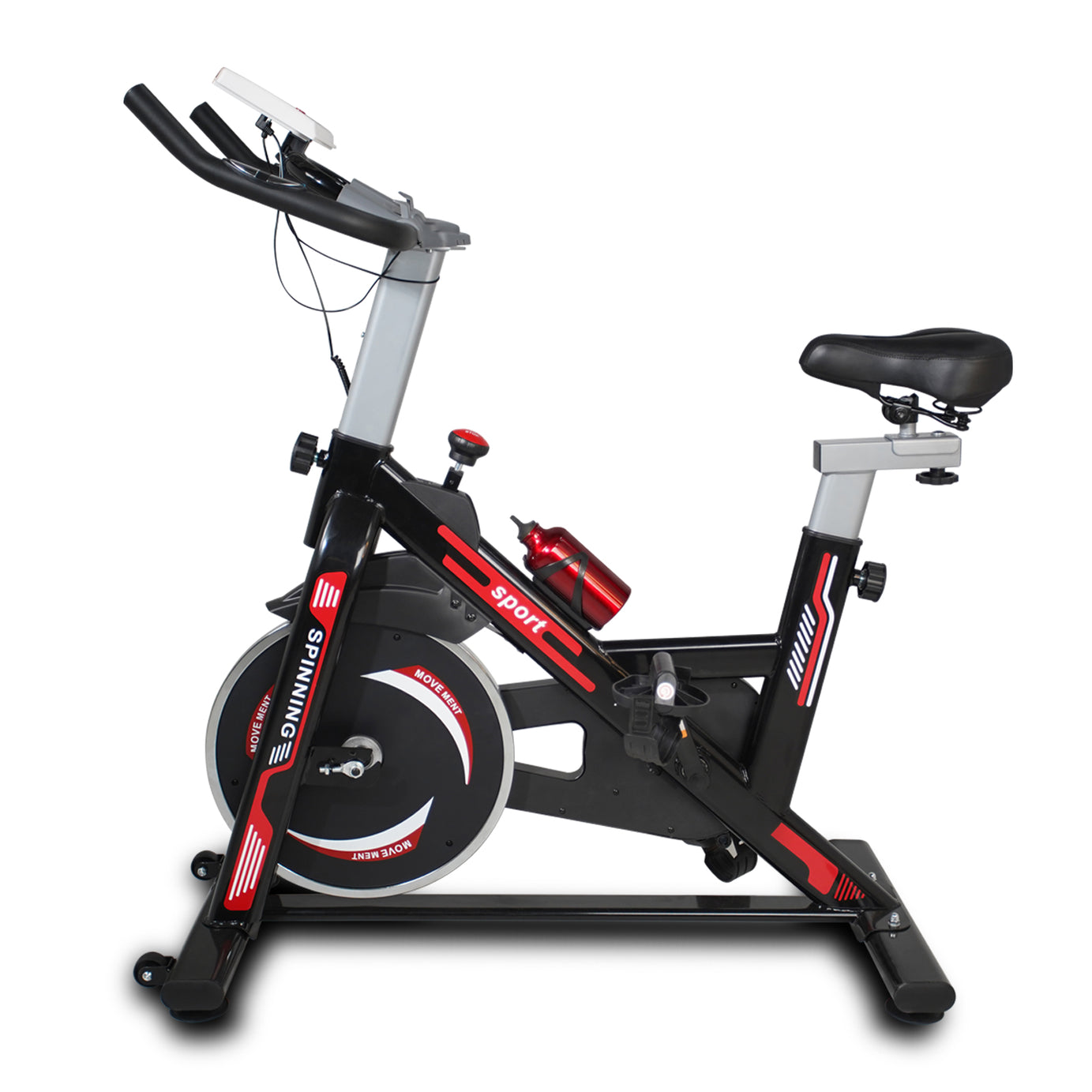 Indoor Exercise Bike Cycling Bike with Comfortable Seat Cushion Black+Red--1