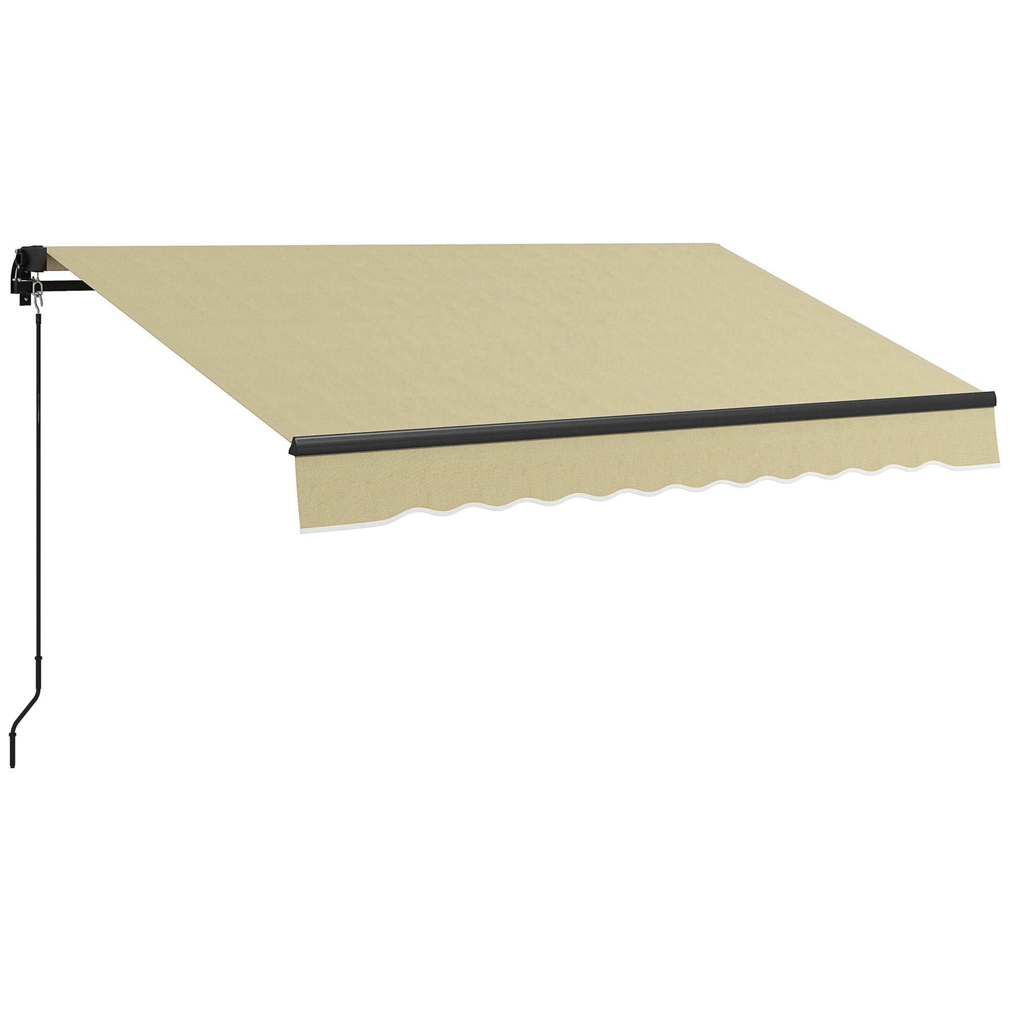 Outsunny 8' x 6.5' Retractable Awning, Patio Awning Sunshade Shelter with Manual Crank Handle, 280gsm UV Resistant Fabric and Aluminum Frame for Deck, Balcony, Yard, Beige--1