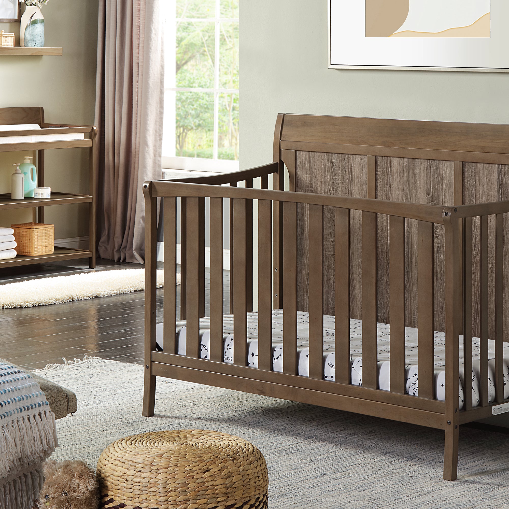 Shailee 4-in-1 Convertible Crib Brown/Brown Stone--1