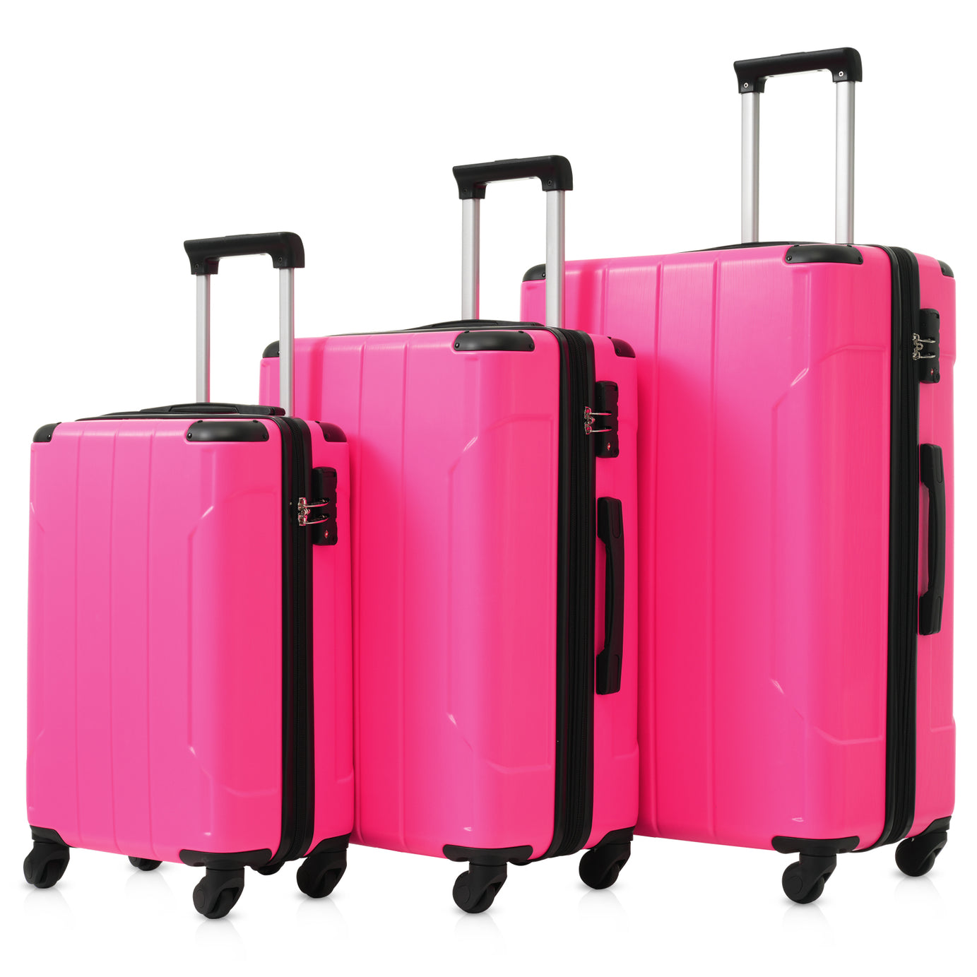 Hardshell Luggage Sets 3 Pcs Spinner Suitcase with TSA Lock Lightweight 20''24''28''--1