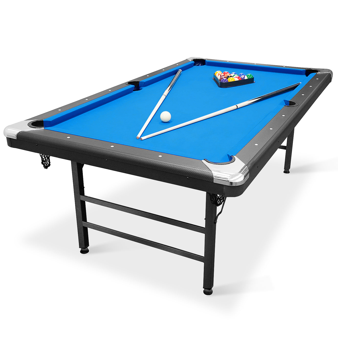 Billiards Table,Portable Pool Table, Includes Full Set of Balls, 2 Cue Sticks, Chalk, and Felt Brush,Folding Pool Table,Simple Assembly Needed,Family Movement--1