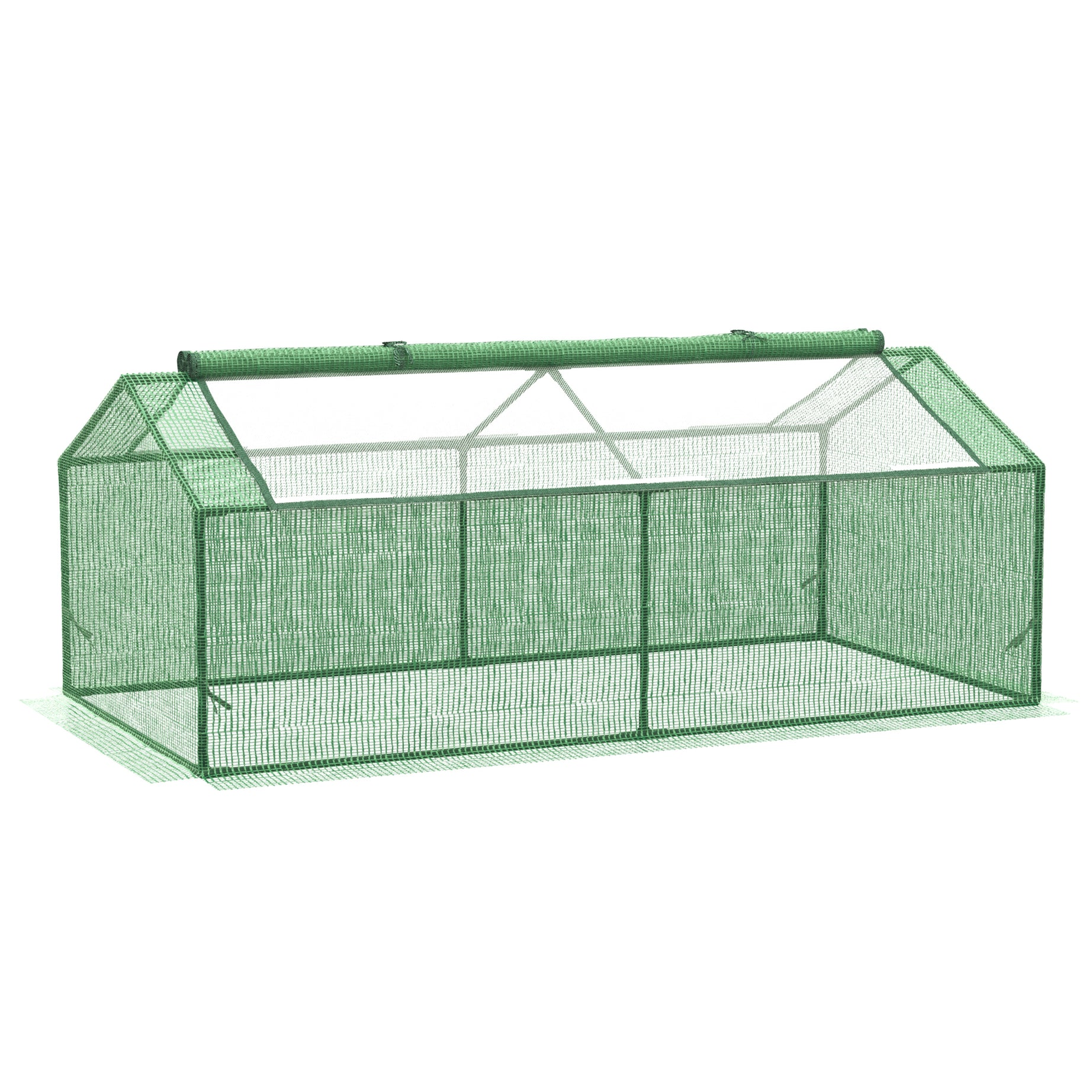 Outsunny 71" x 36" x 28" Mini Greenhouse Portable Hot House for Plants with Large Zipper Windows for Outdoor, Indoor, Garden, Green--1