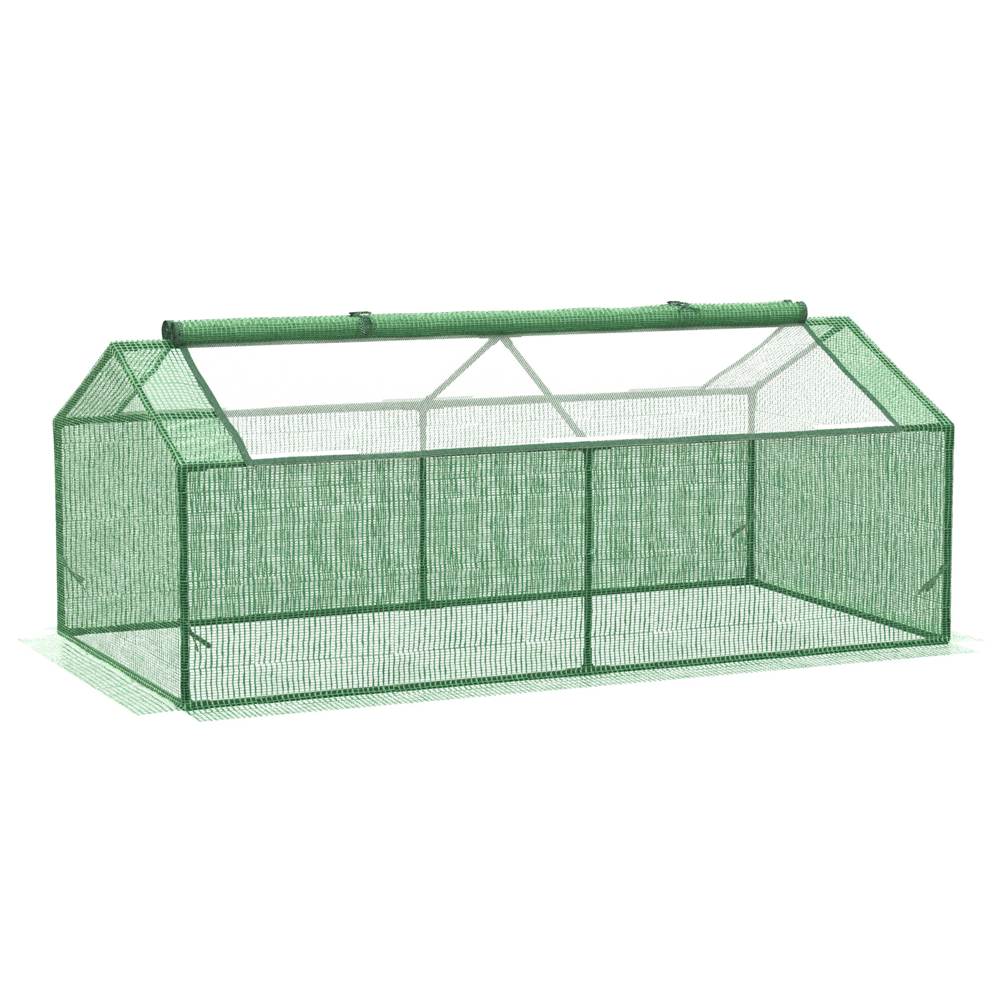 Outsunny 71" x 36" x 28" Mini Greenhouse Portable Hot House for Plants with Large Zipper Windows for Outdoor, Indoor, Garden, Green--1