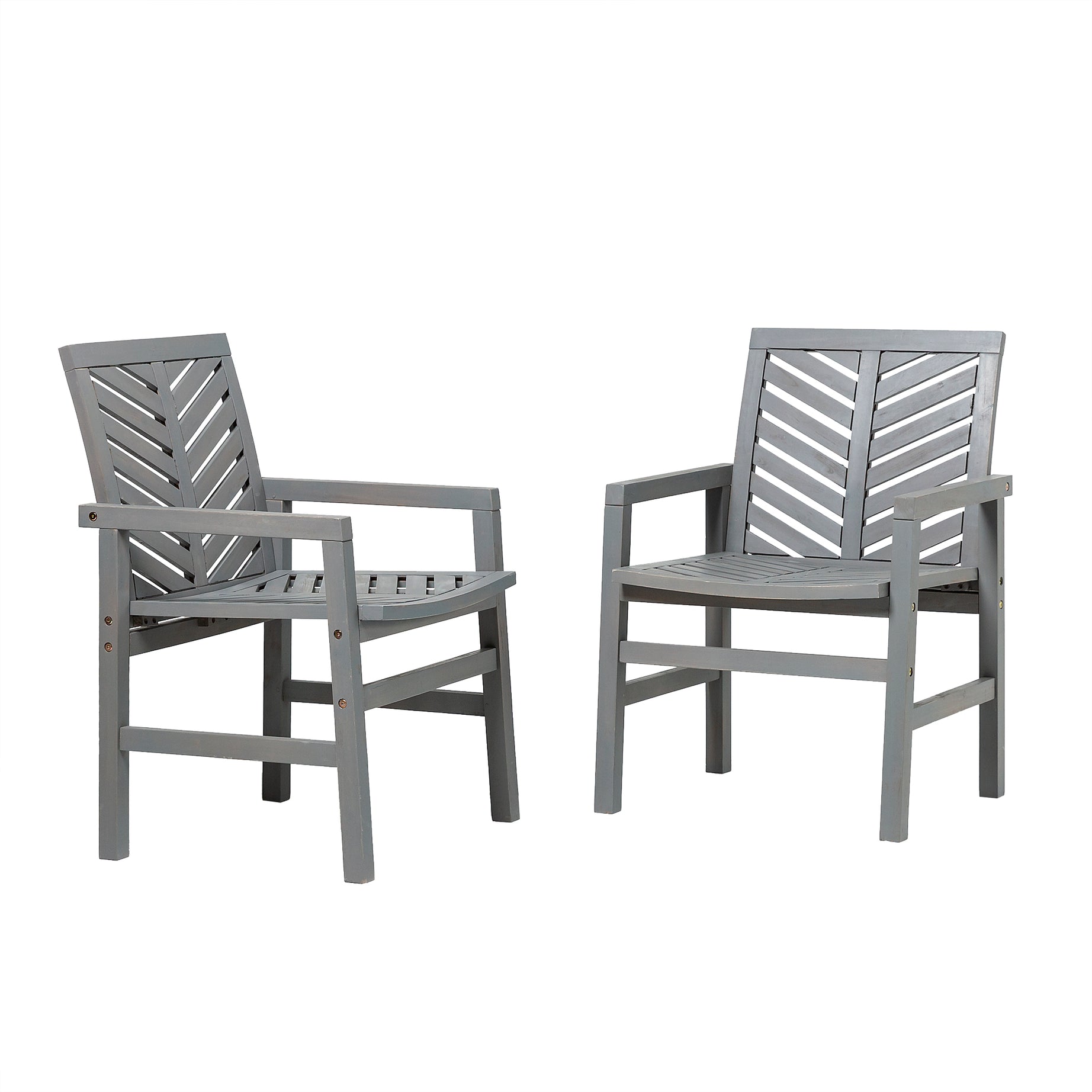 Modern 2-Piece Chevron Patio Chairs - Grey Wash--1