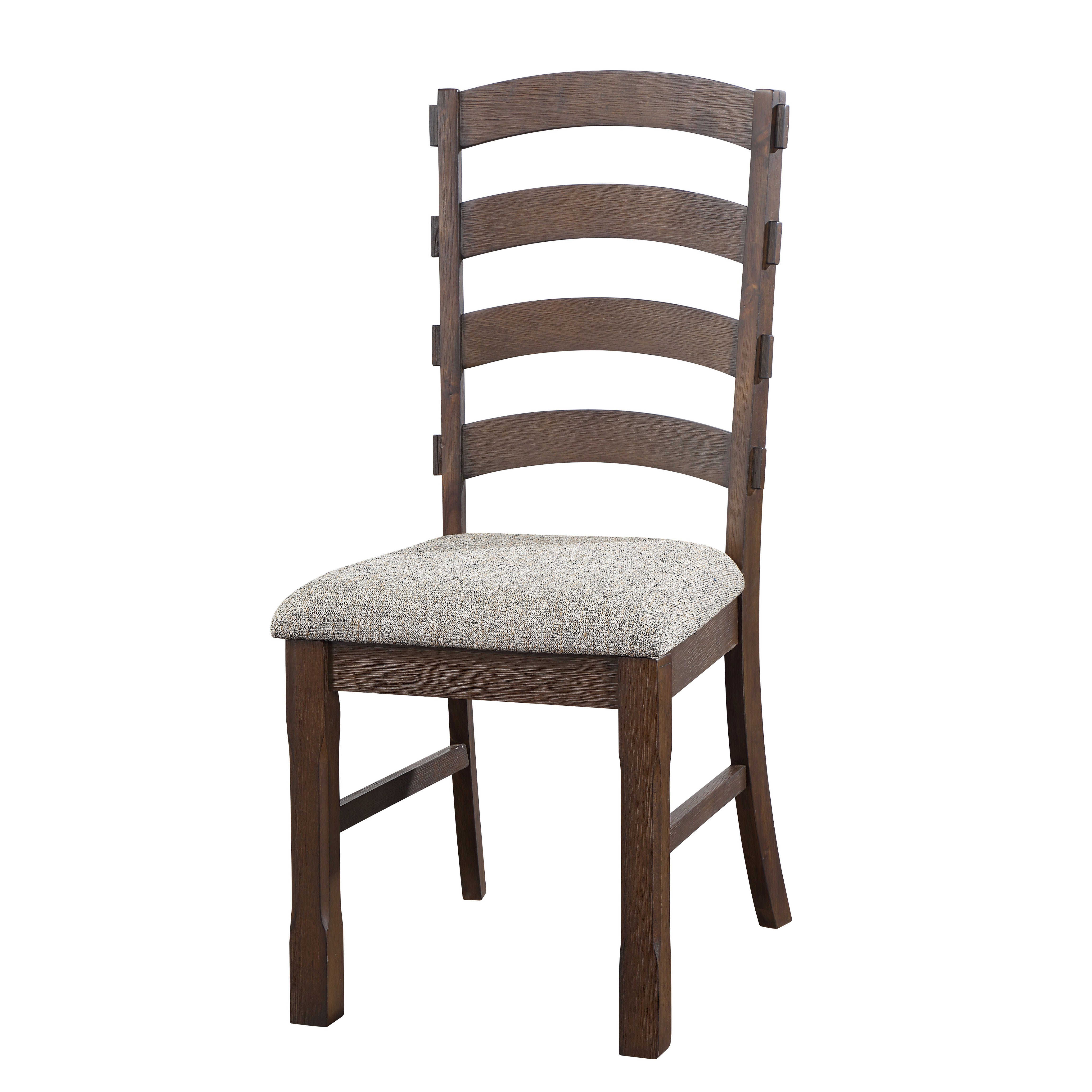 Grey and Rustic Brown Ladder Back Side Chairs (Set of 2)--1