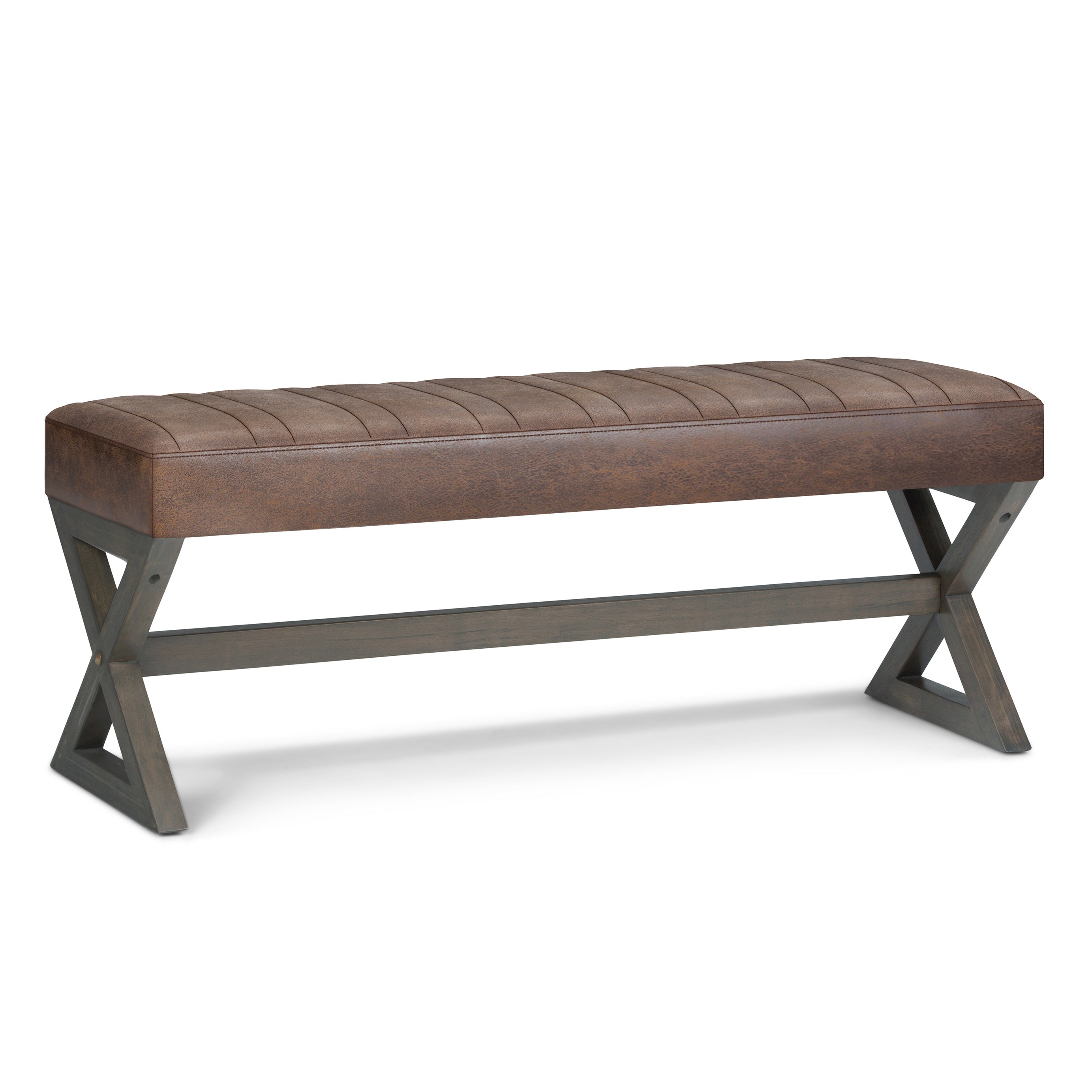 Salinger - Large Ottoman Bench - Distressed Chestnut Brown--1