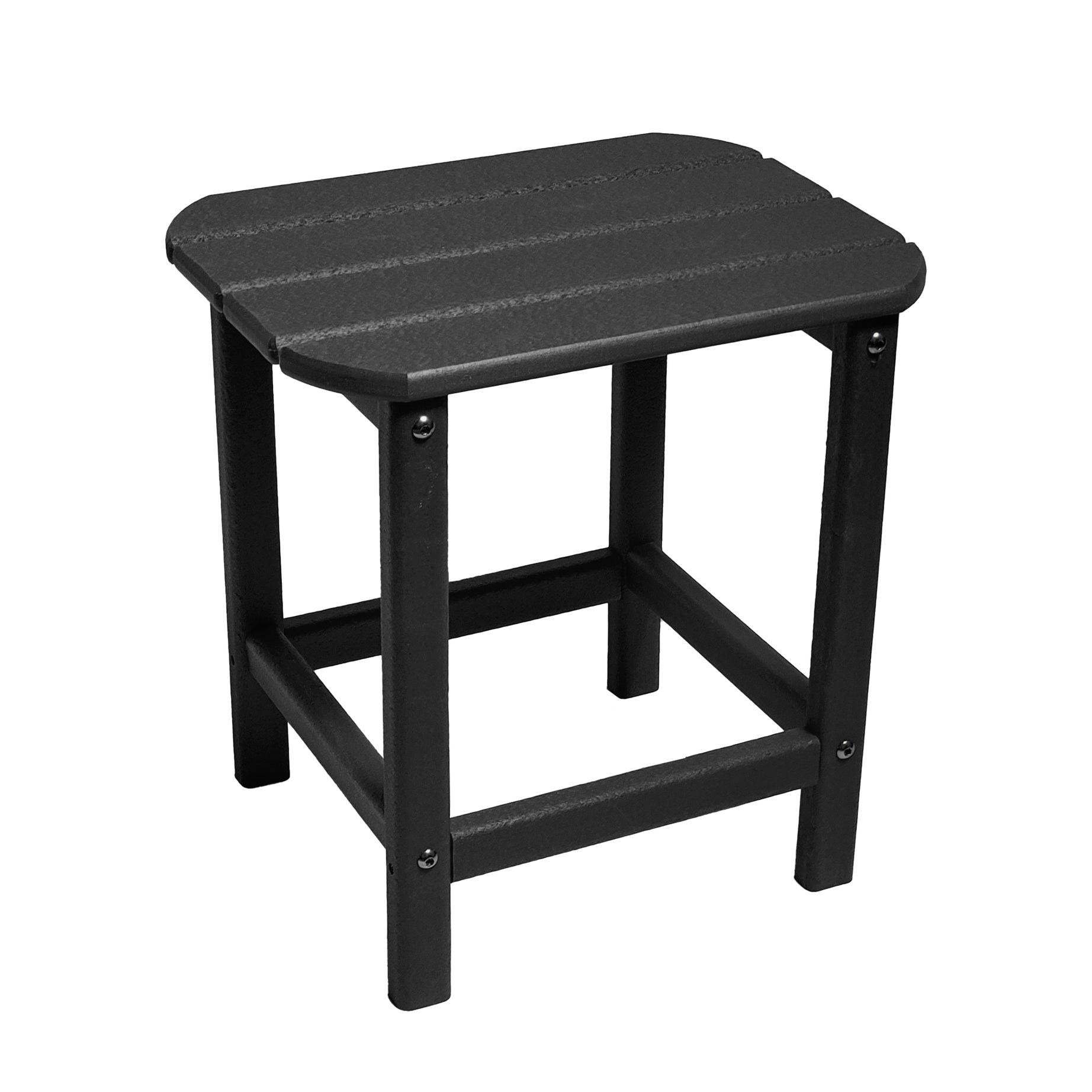 HDPE Compact Side Table, Perfect for Indoor/Outdoor Use, Ultra Durable Weather Resistant Design, Black--1