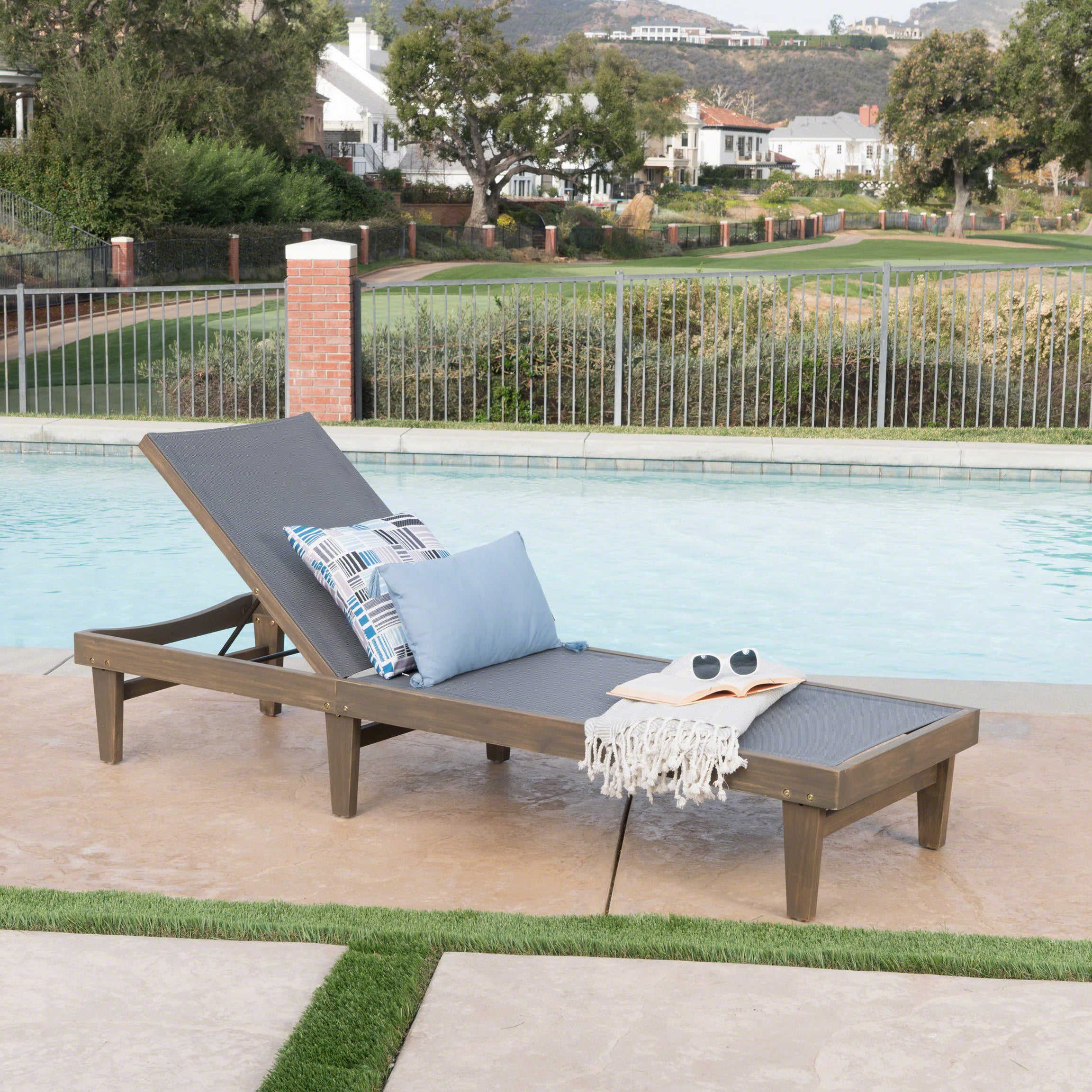 SUMMERLAND CHAISE LOUNGE - DARK GREY MESH--1