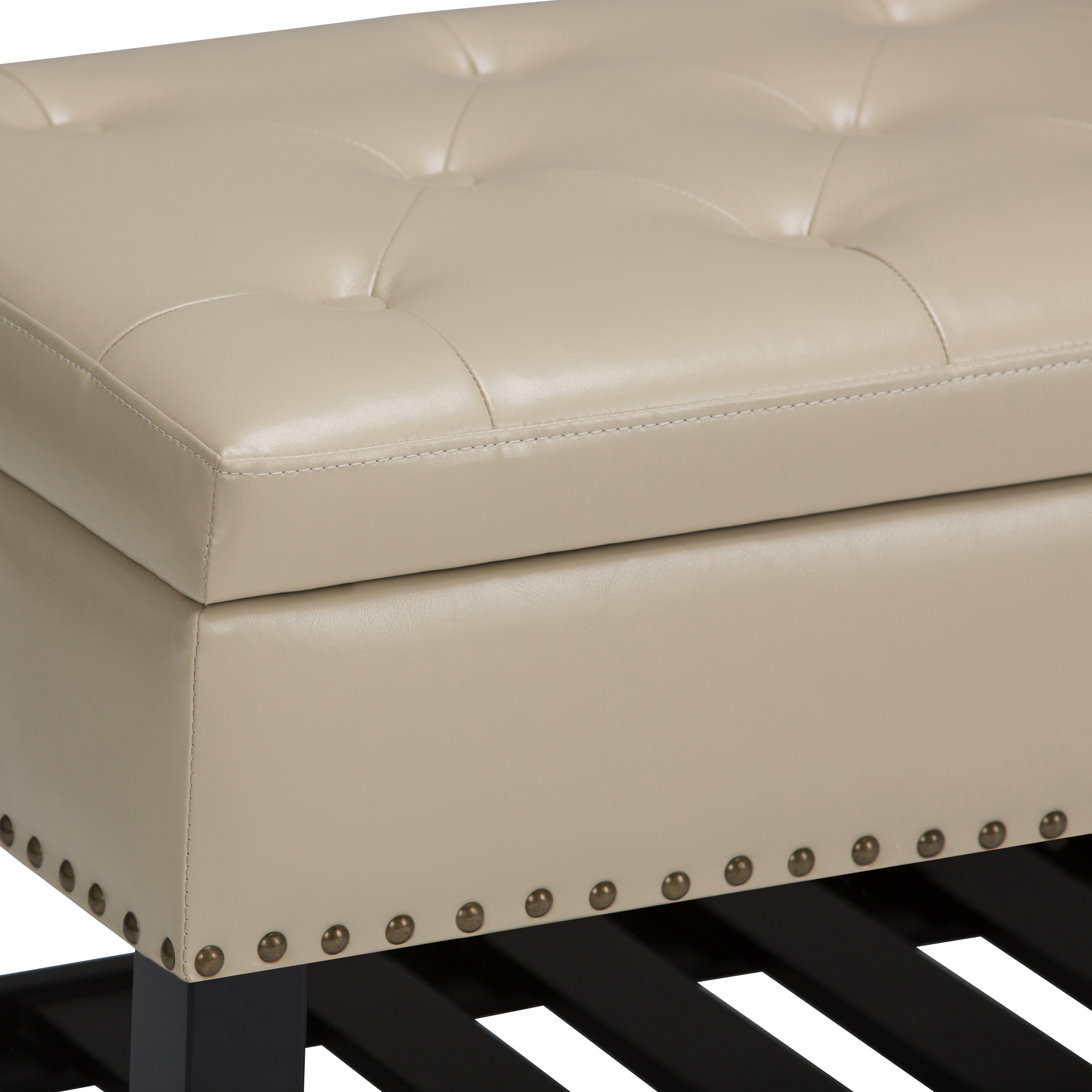 Lomond - Storage Ottoman Bench - Satin Cream--2