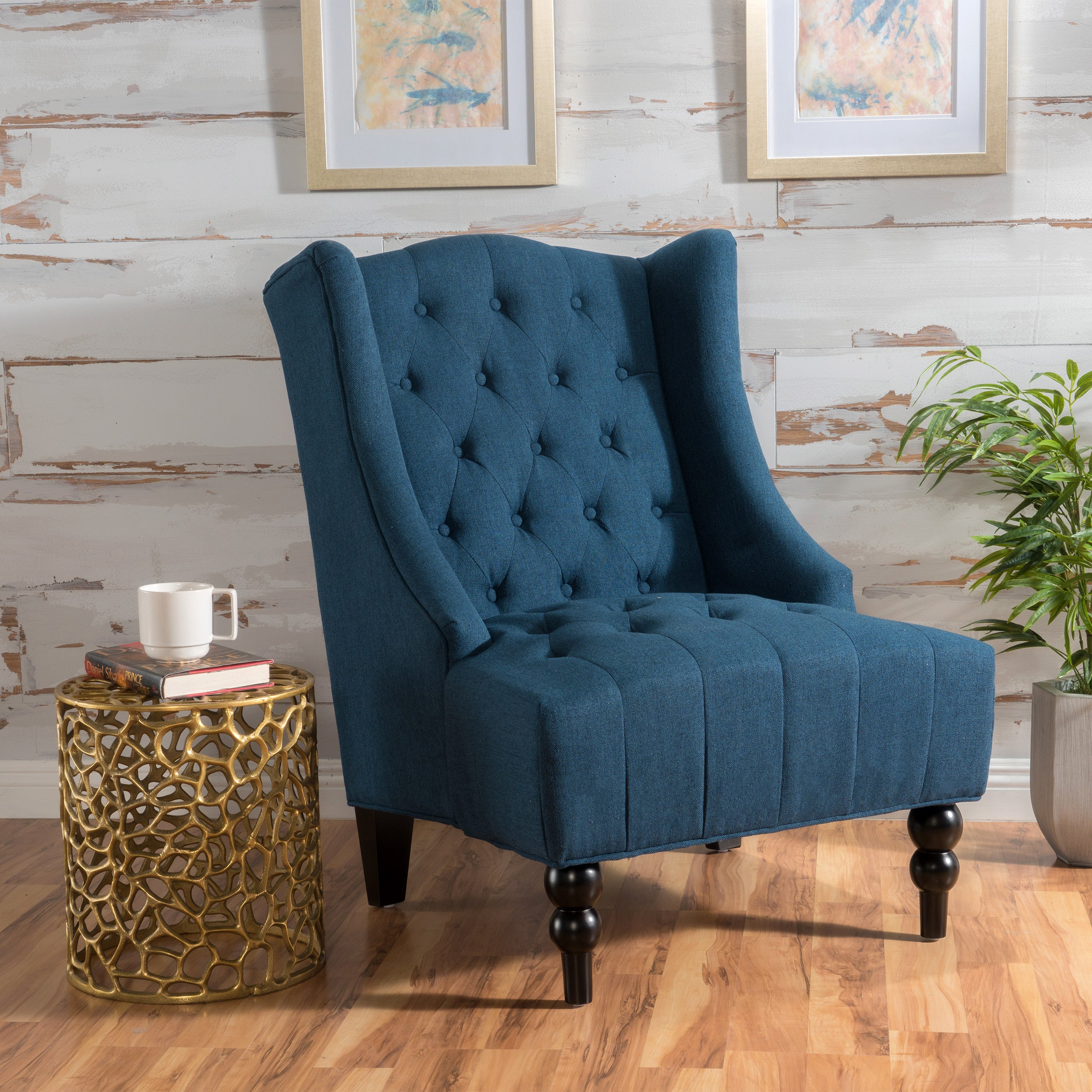 Upholstered Wingback Chair--1