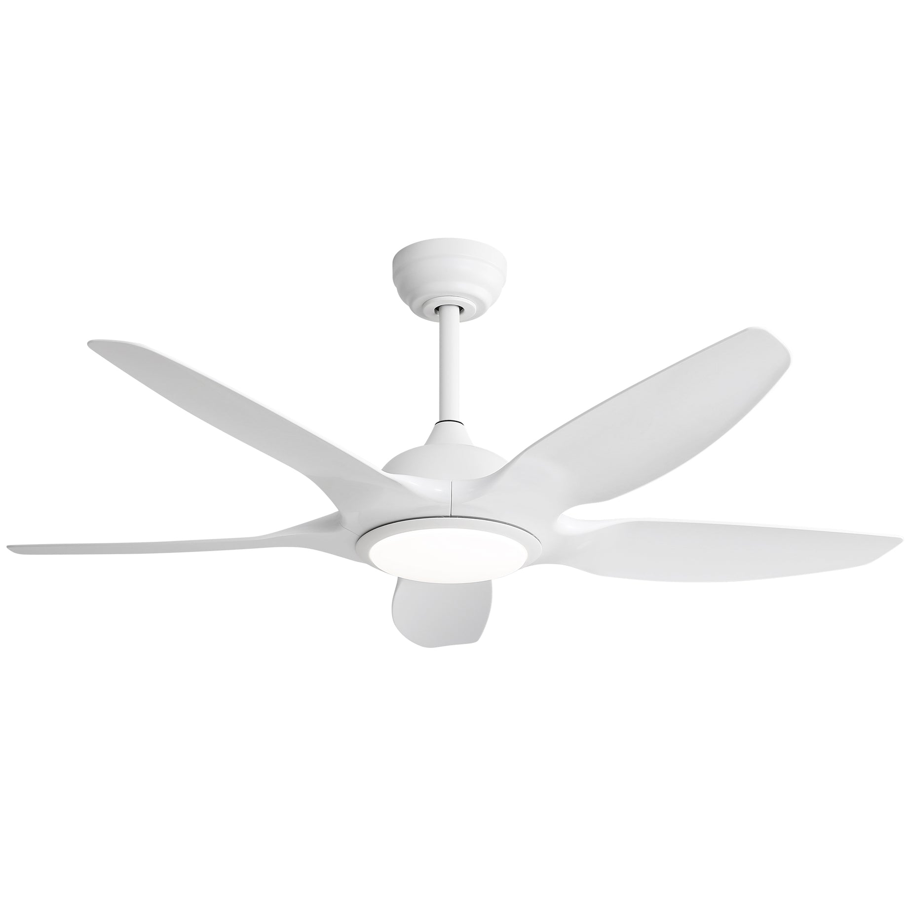 48 Inch Ceiling Fan with Dimmable LED Light and Remote Control, 5 ABS Blades DC Motor White--1