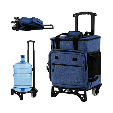 Able to serve as a rolling cooler, portable cooler or adjustable hand truck-Dark blue--1