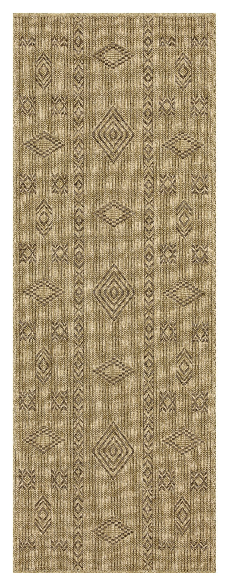 Earth GC_NTL1002 Jute/Mocha 2 ft. 7 in. x 7 ft. 3 in. Indoor/Outdoor Area Rug--1