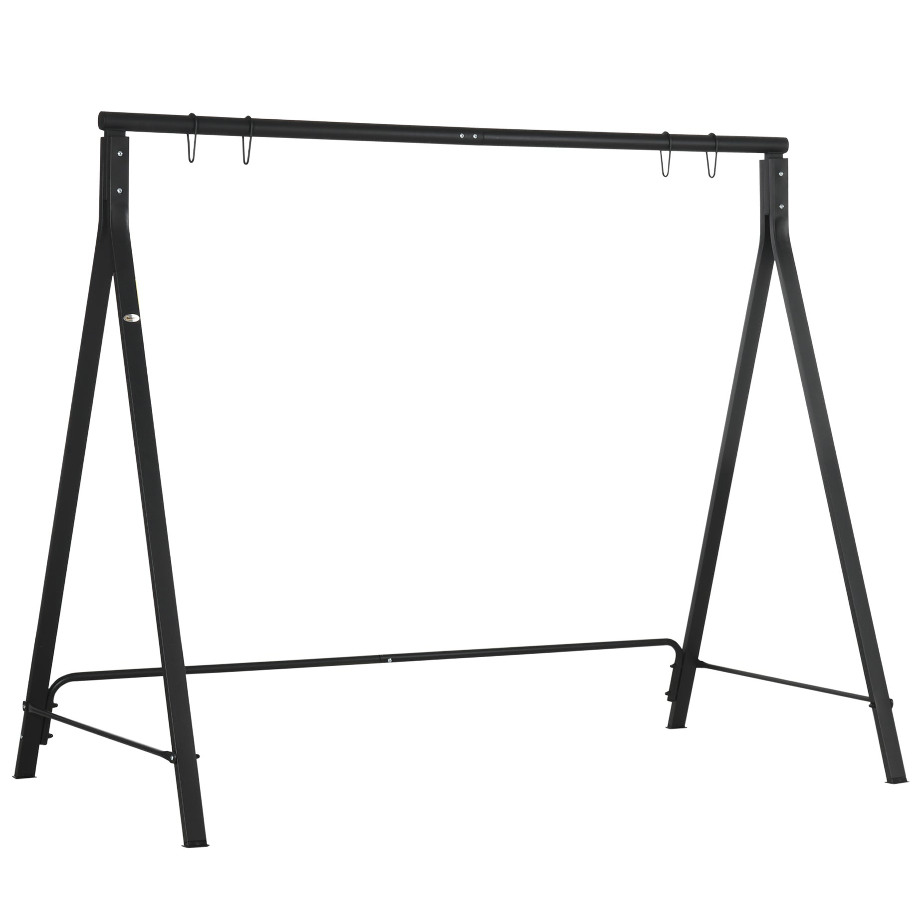 Outsunny Metal Porch Swing Stand, Heavy Duty Swing Frame, Hanging Chair Stand Only, 528 LBS Weight Capacity, for Backyard, Patio, Lawn, Playground, Black--1