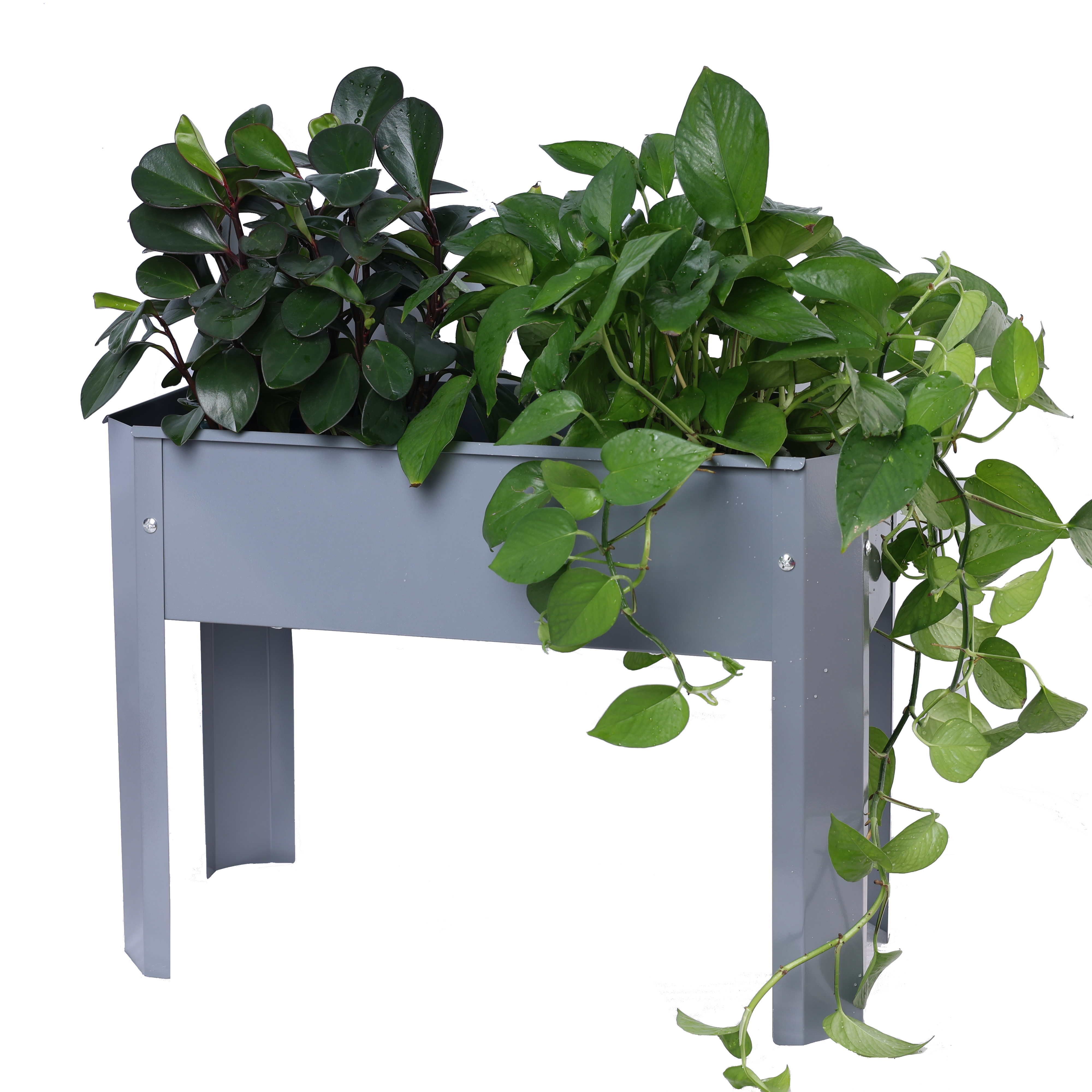 Elevated garden bed, metal elevated outdoor flowerpot box, suitable for backyard and terrace, large flowerpot, suitable for vegetable and flower--1