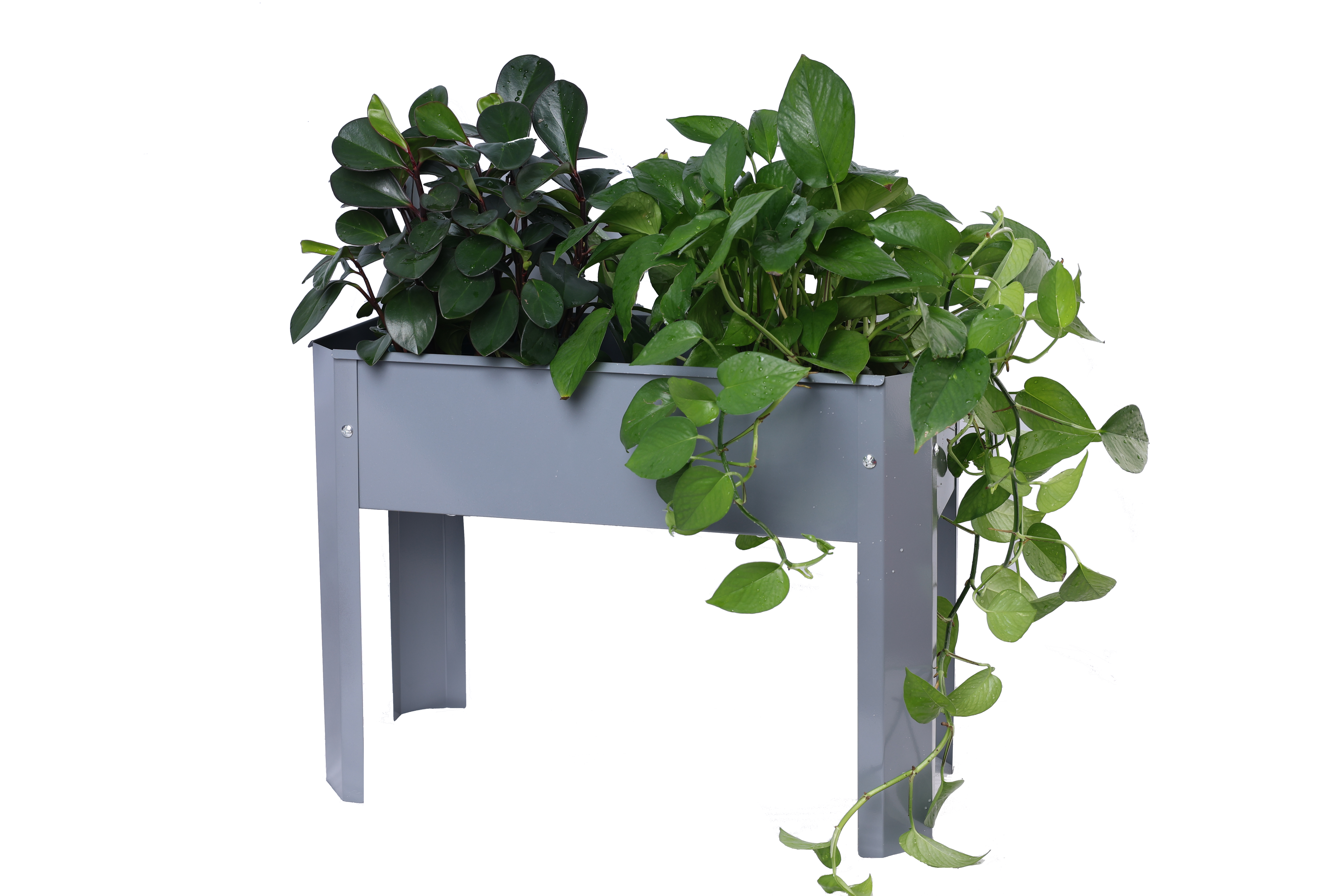 Elevated garden bed, metal elevated outdoor flowerpot box, suitable for backyard and terrace, large flowerpot, suitable for vegetable and flower--1