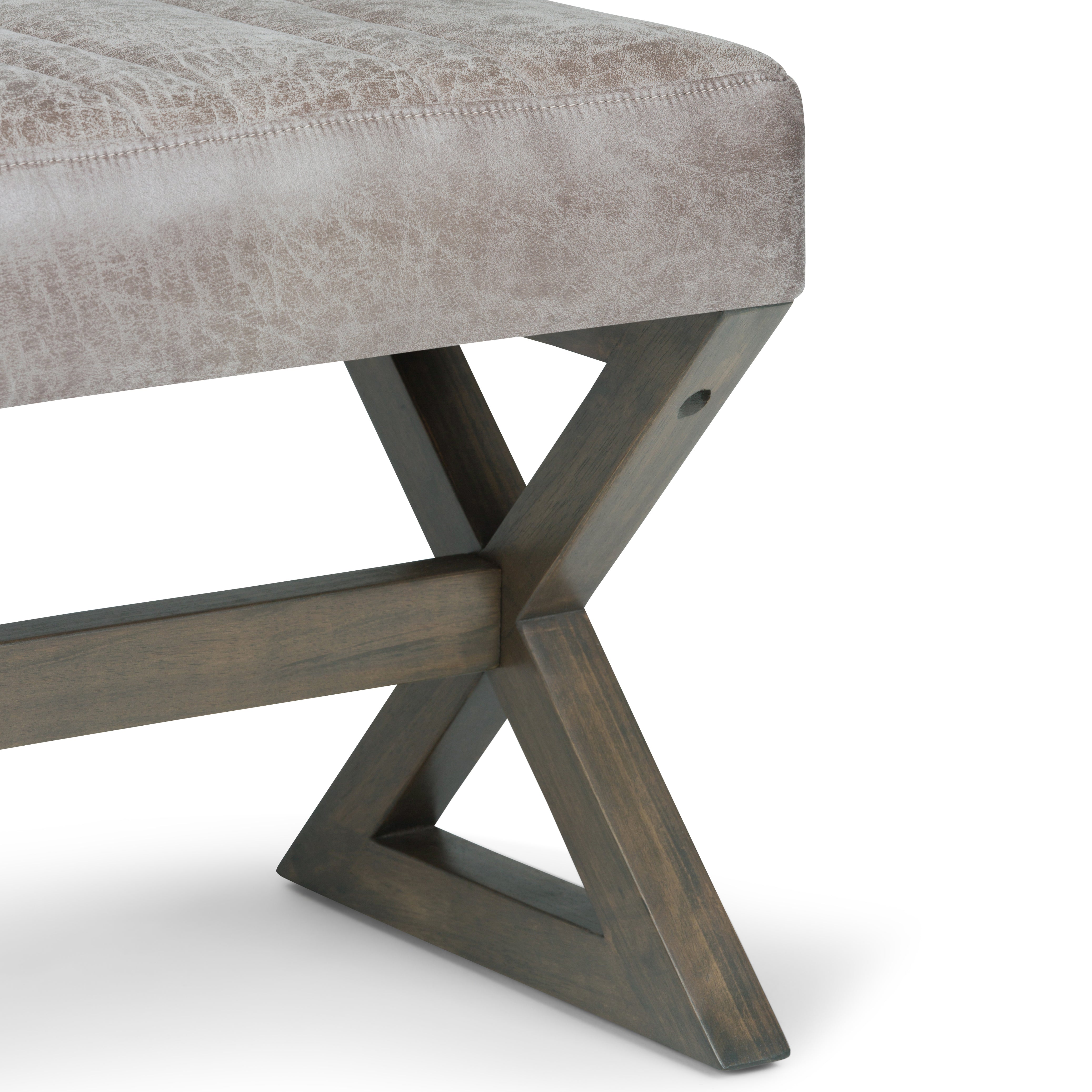 Salinger - Large Ottoman Bench - Distressed Grey Taupe--2